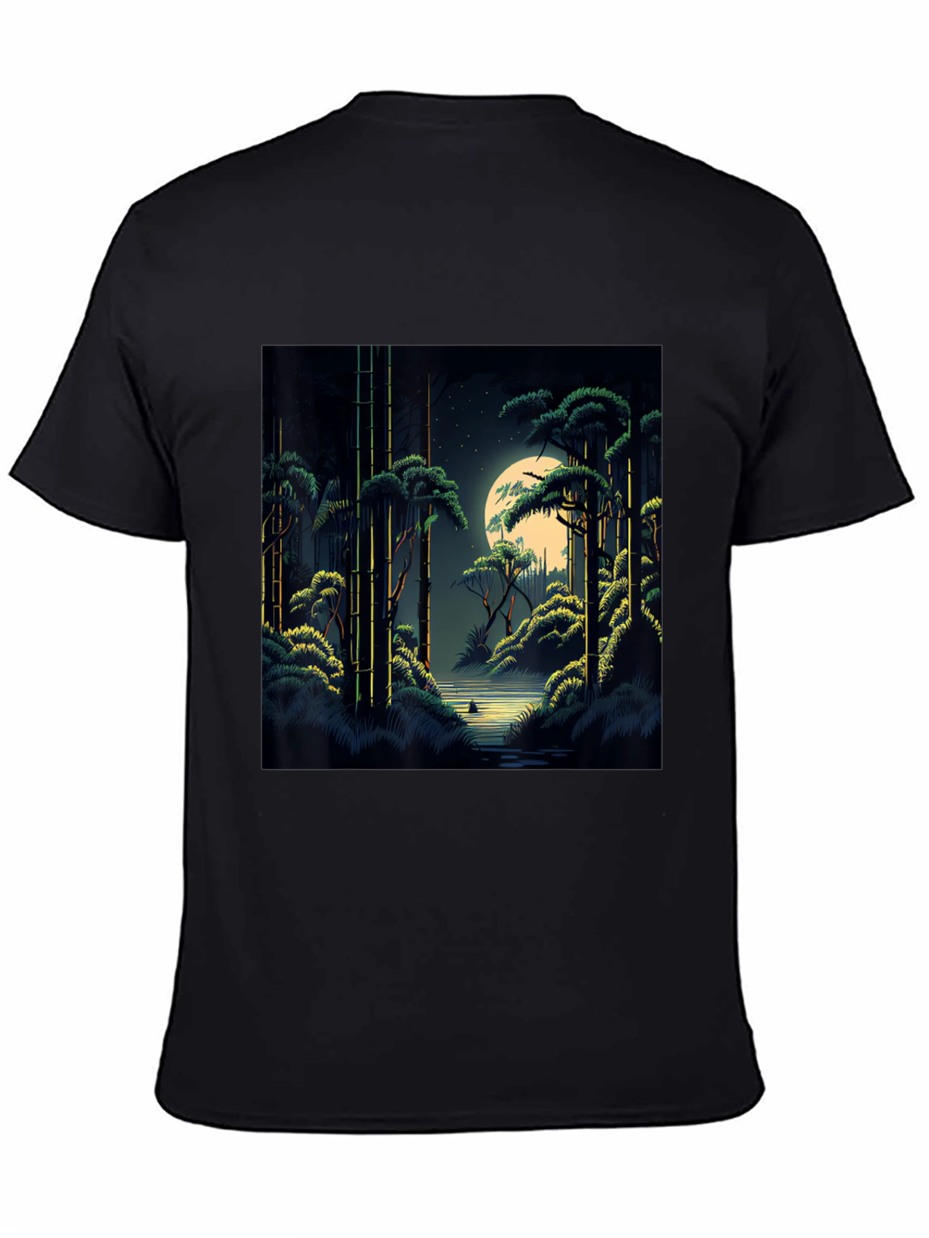 Night Forest Graphic Tee - Unisex Black T-Shirt