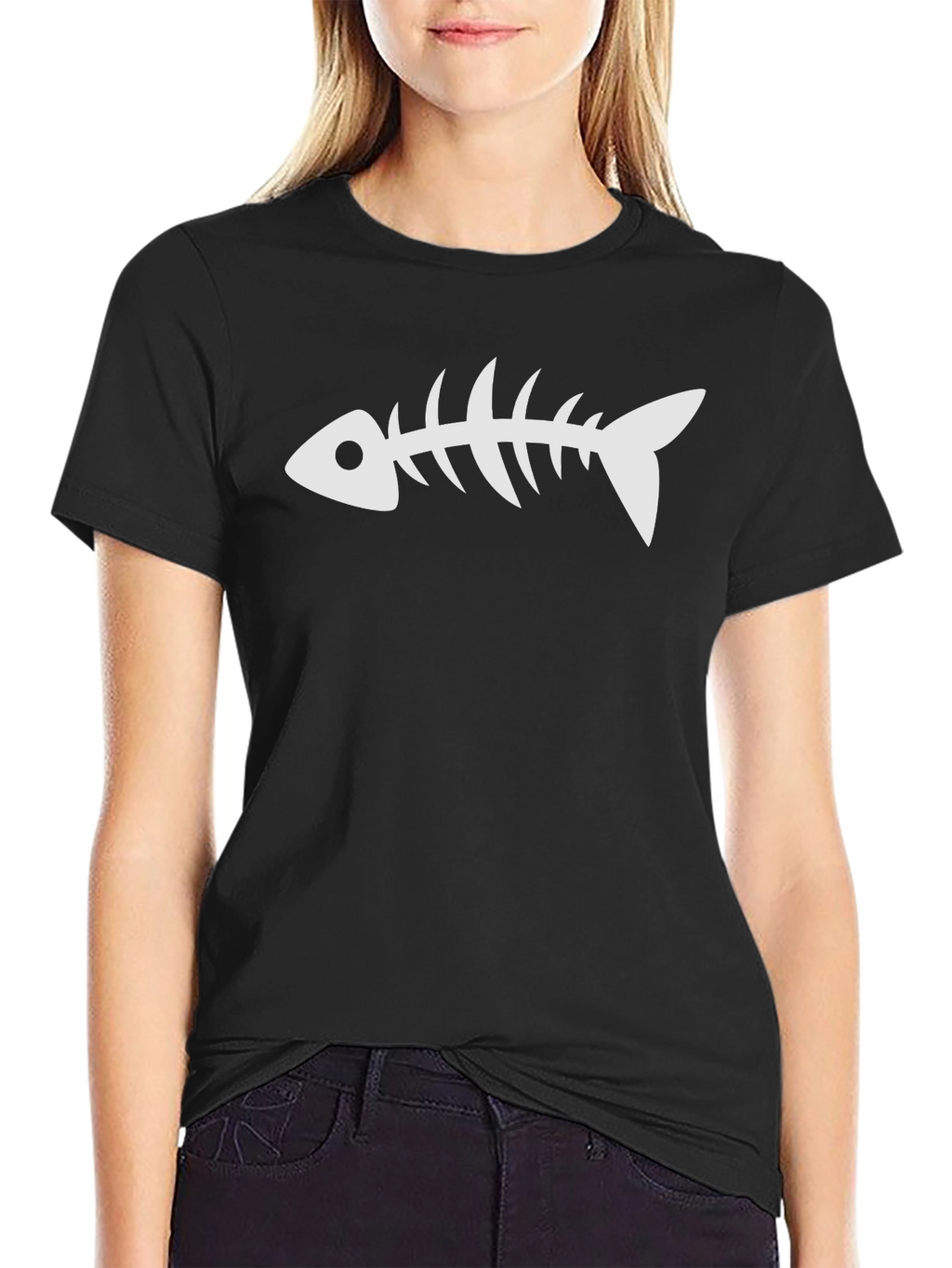 Fishbone Graphic Tee - Casual Black T-Shirt