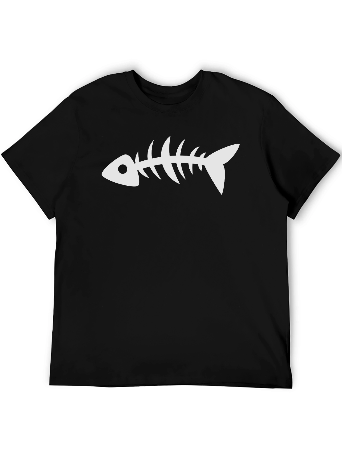 Fishbone Graphic Tee - Casual Black T-Shirt
