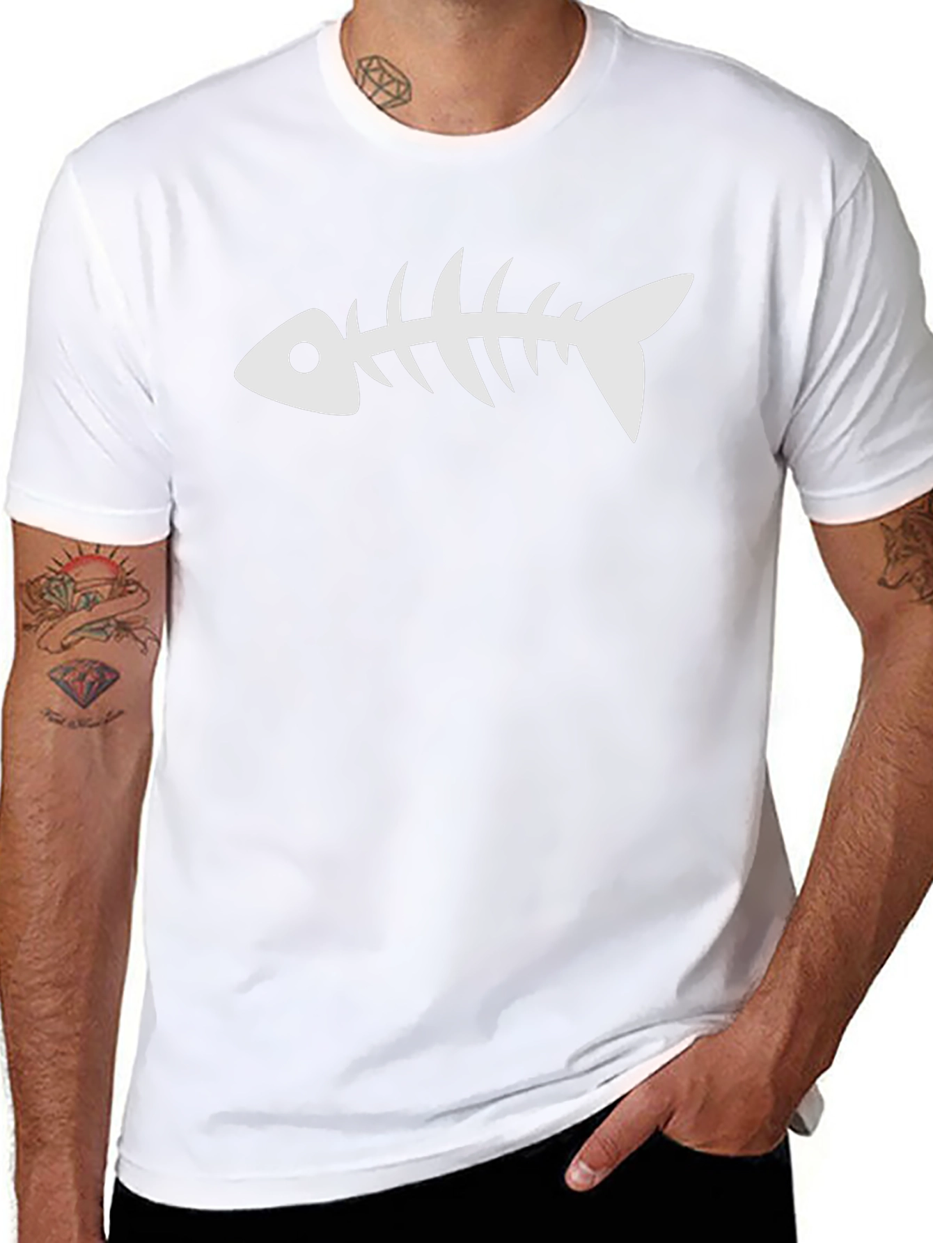 Fishbone Graphic Tee - Casual Black T-Shirt