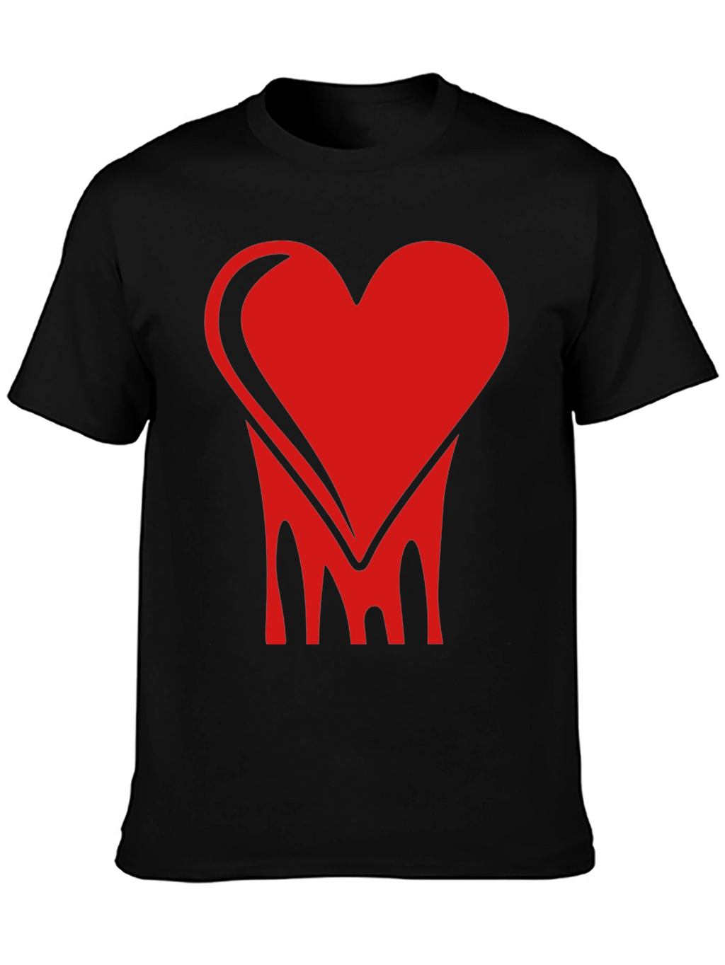 Bold Heart Graphic Tee - Stylish Black Cotton Shirt