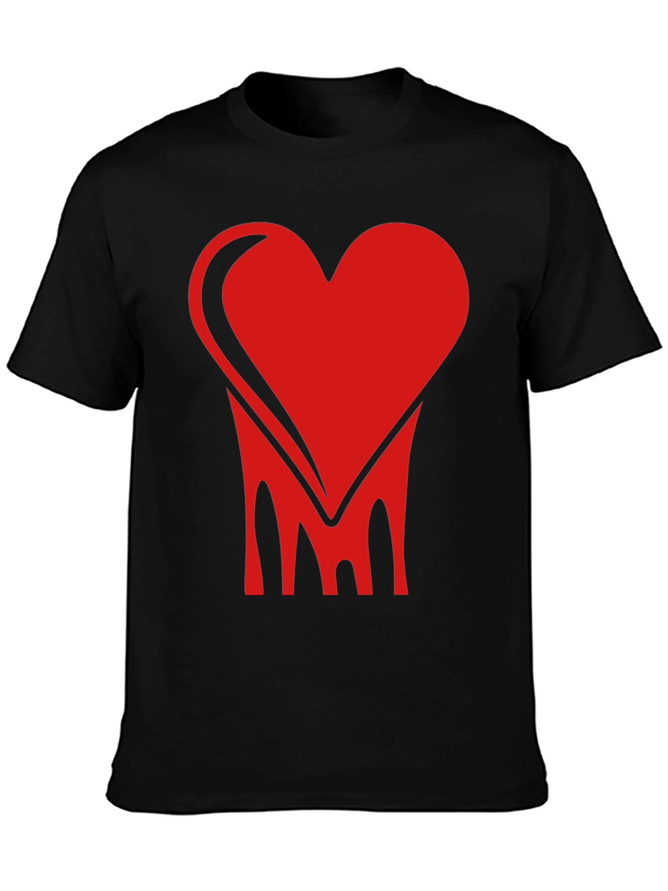 Bold Heart Graphic Tee - Stylish Black Cotton Shirt
