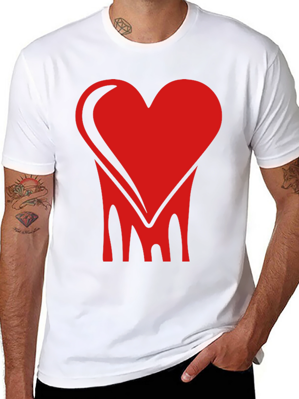 Bold Heart Graphic Tee - Stylish Black Cotton Shirt