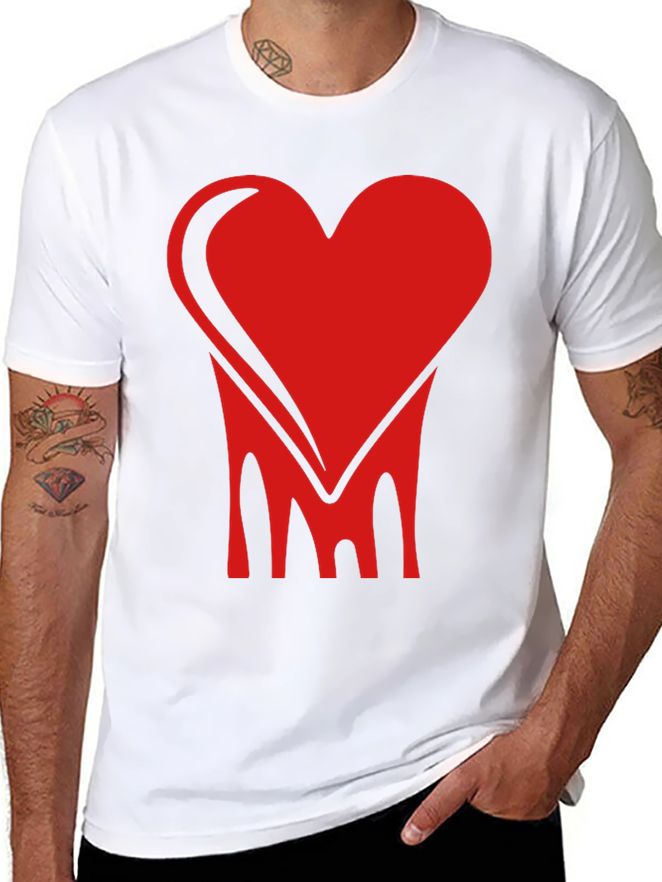 Bold Heart Graphic Tee - Stylish Black Cotton Shirt