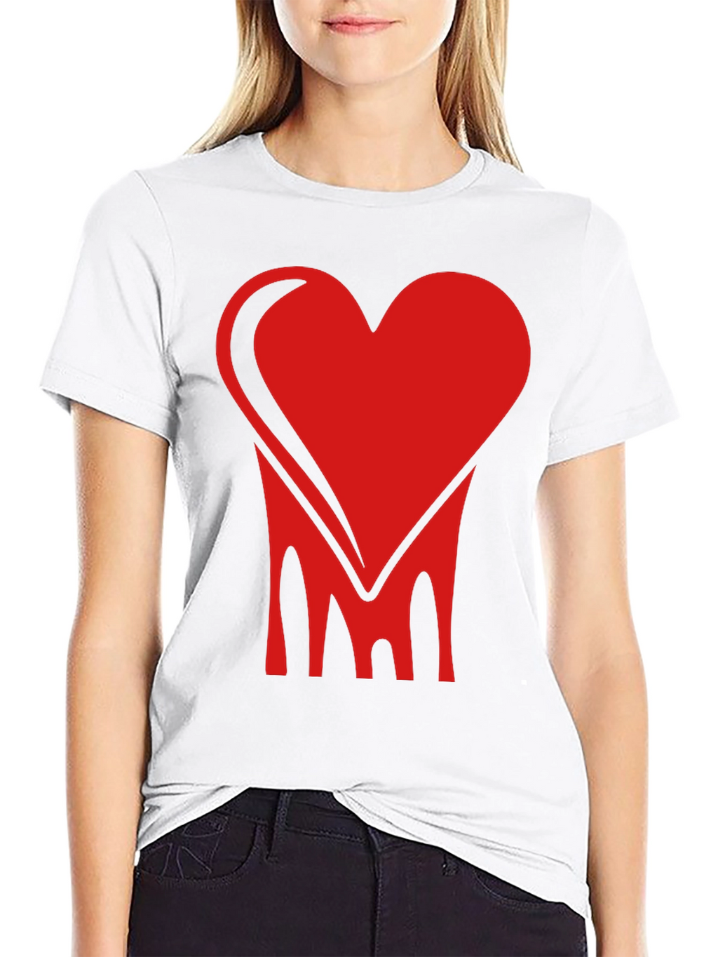 Bold Heart Graphic Tee - Stylish Black Cotton Shirt