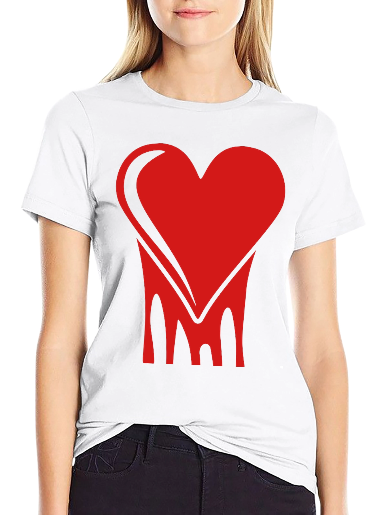 Bold Heart Graphic Tee - Stylish Black Cotton Shirt