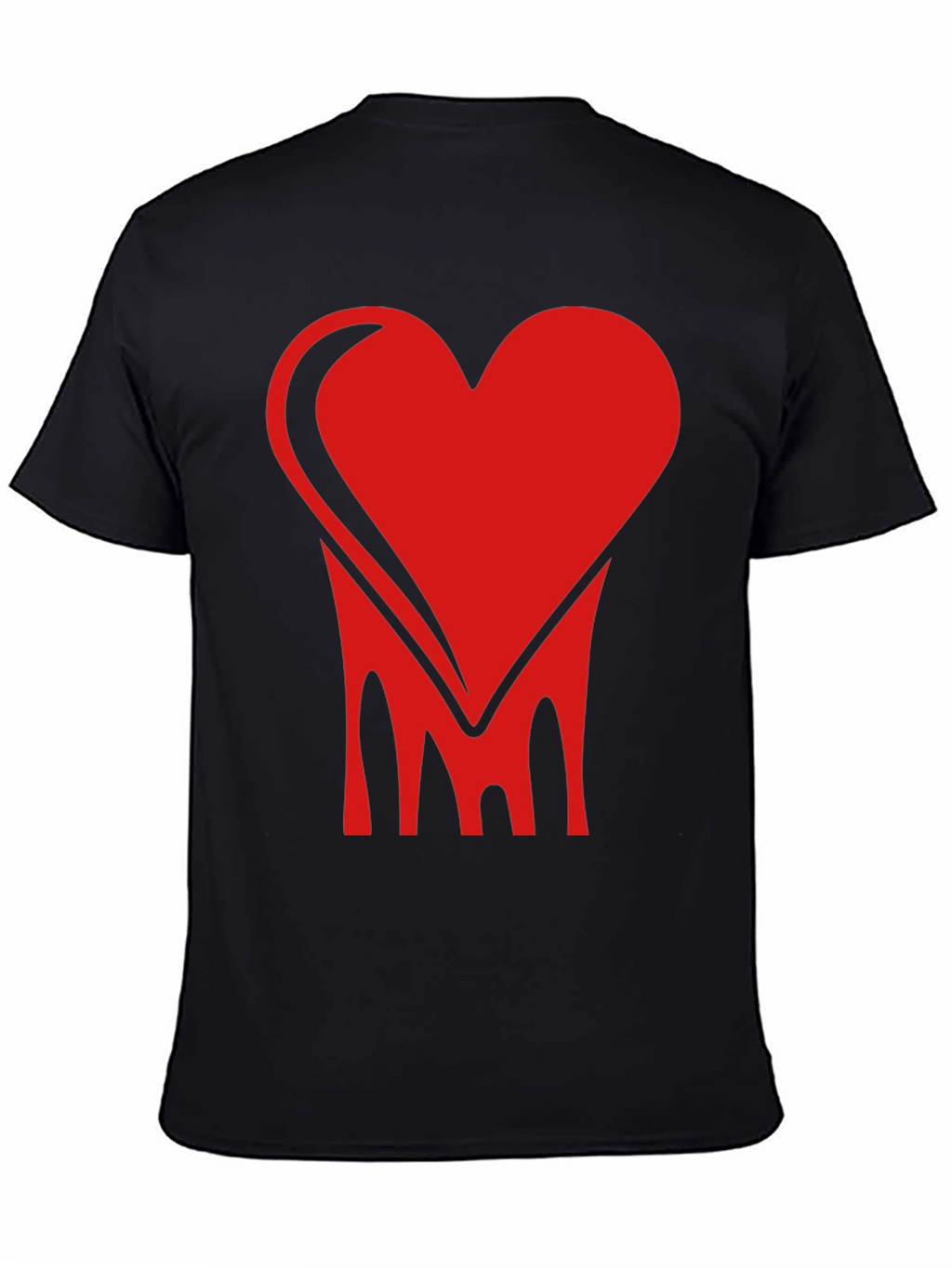 Bold Heart Graphic Tee - Stylish Black Cotton Shirt
