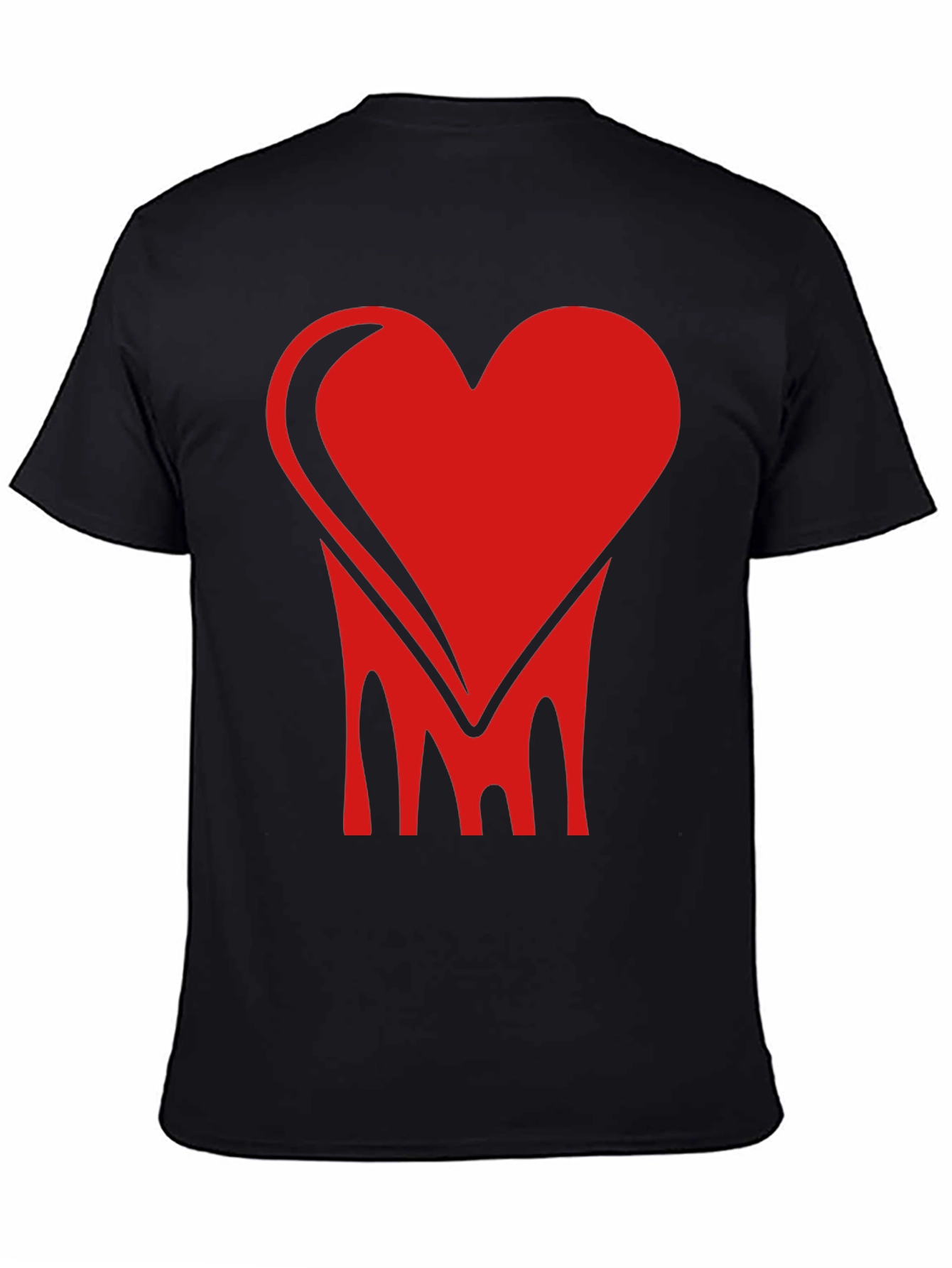 Bold Heart Graphic Tee - Stylish Black Cotton Shirt