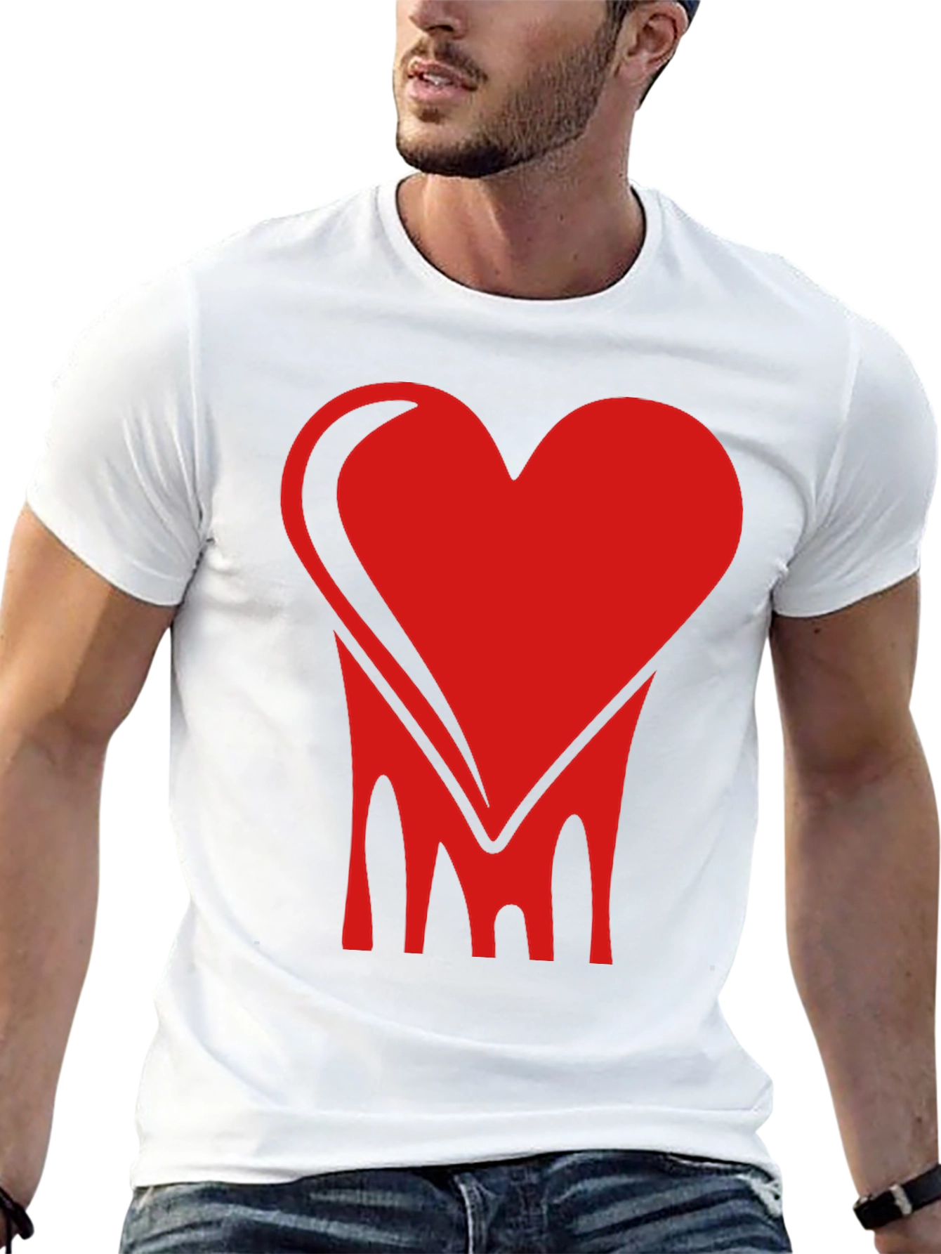 Bold Heart Graphic Tee - Stylish Black Cotton Shirt