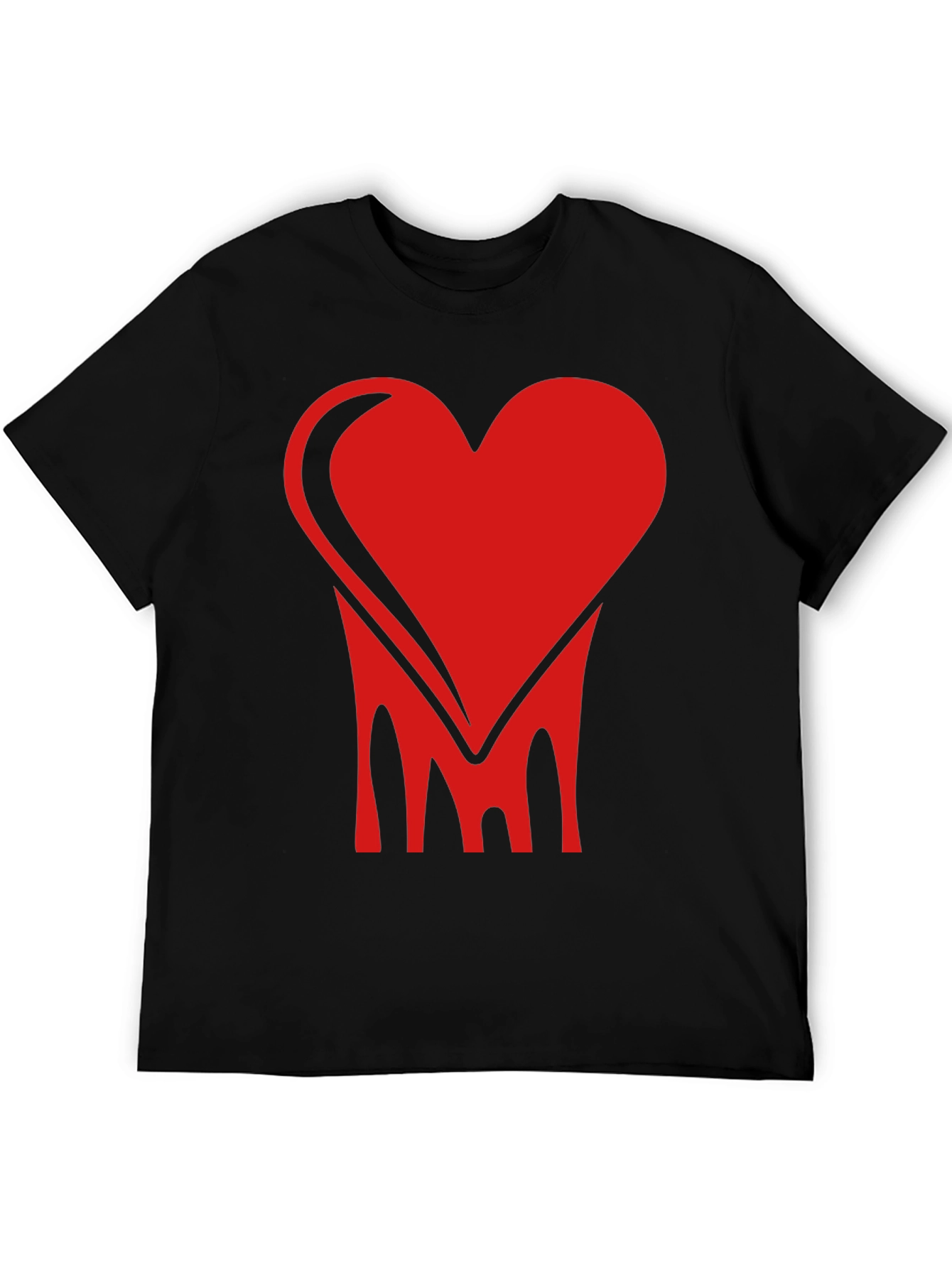 Bold Heart Graphic Tee - Stylish Black Cotton Shirt