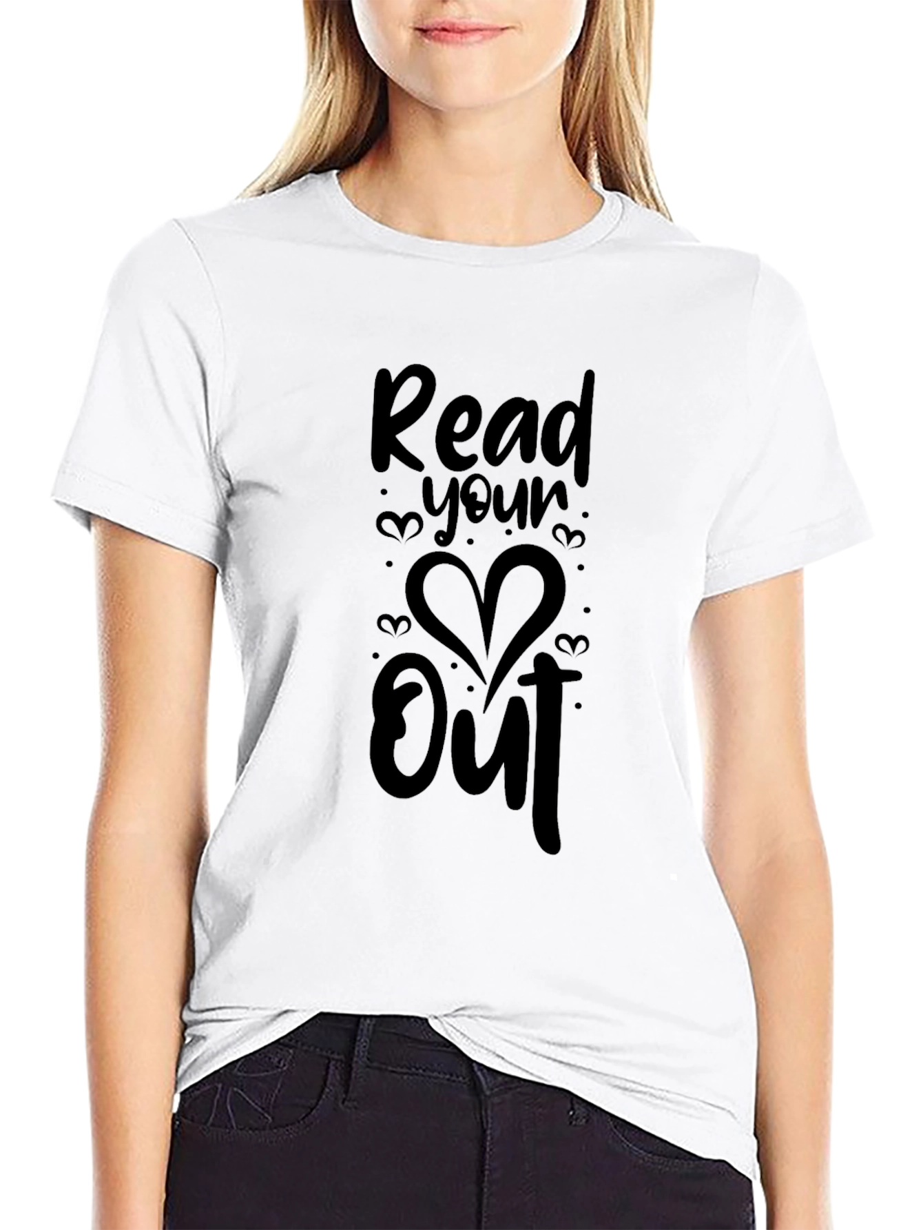 Read Your Heart Out Black Graphic Tee