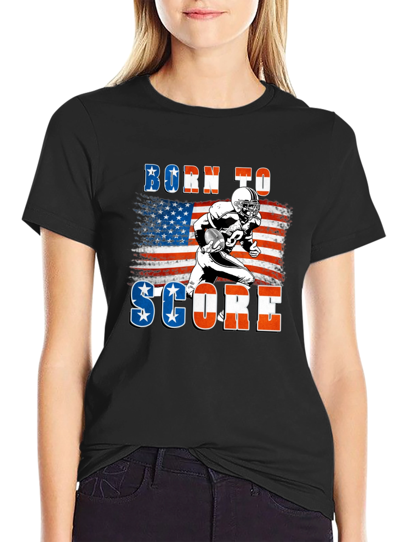 Born to Score Football Graphic T-Shirt