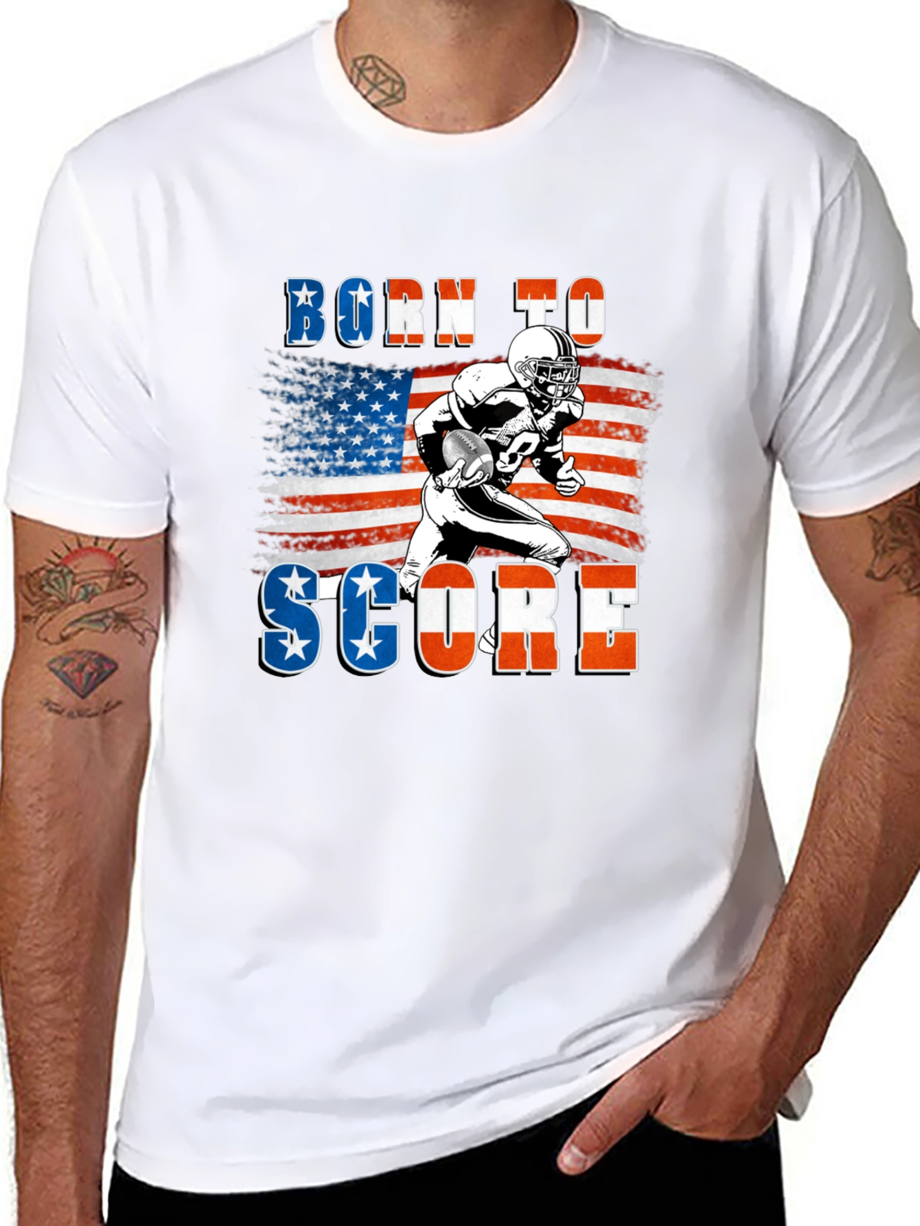 Born to Score Football Graphic T-Shirt