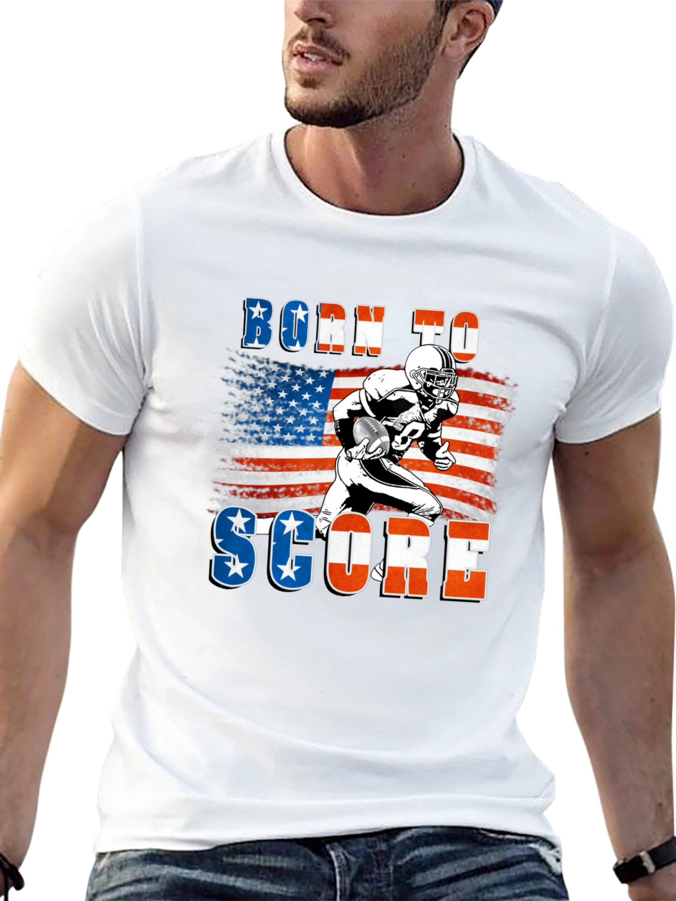 Born to Score Football Graphic T-Shirt
