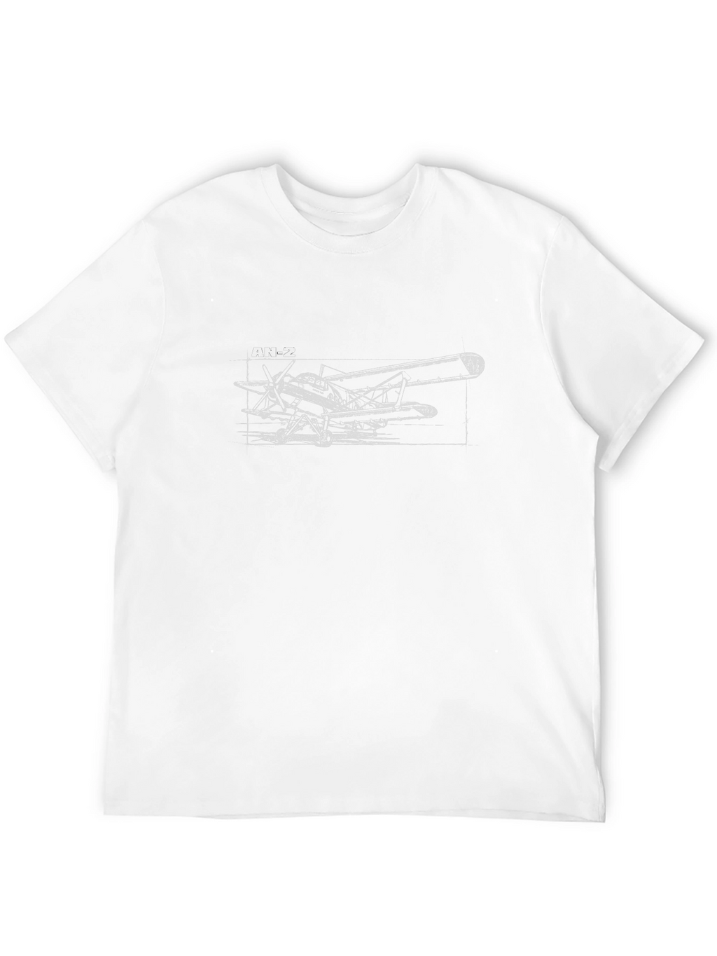 AN-2 Airplane Blueprint Black T-Shirt