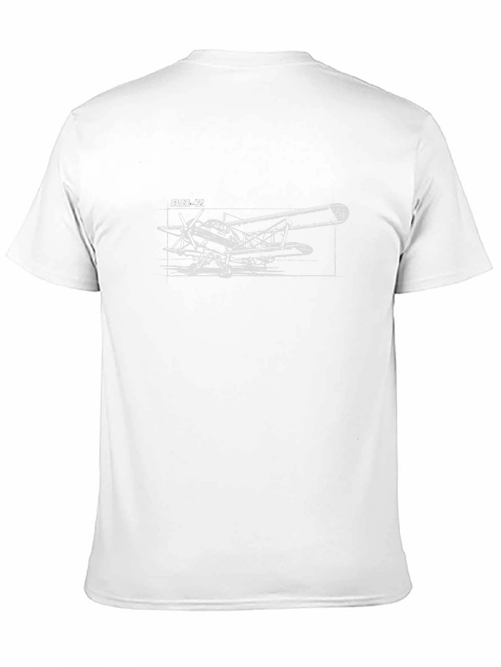 AN-2 Airplane Blueprint Black T-Shirt