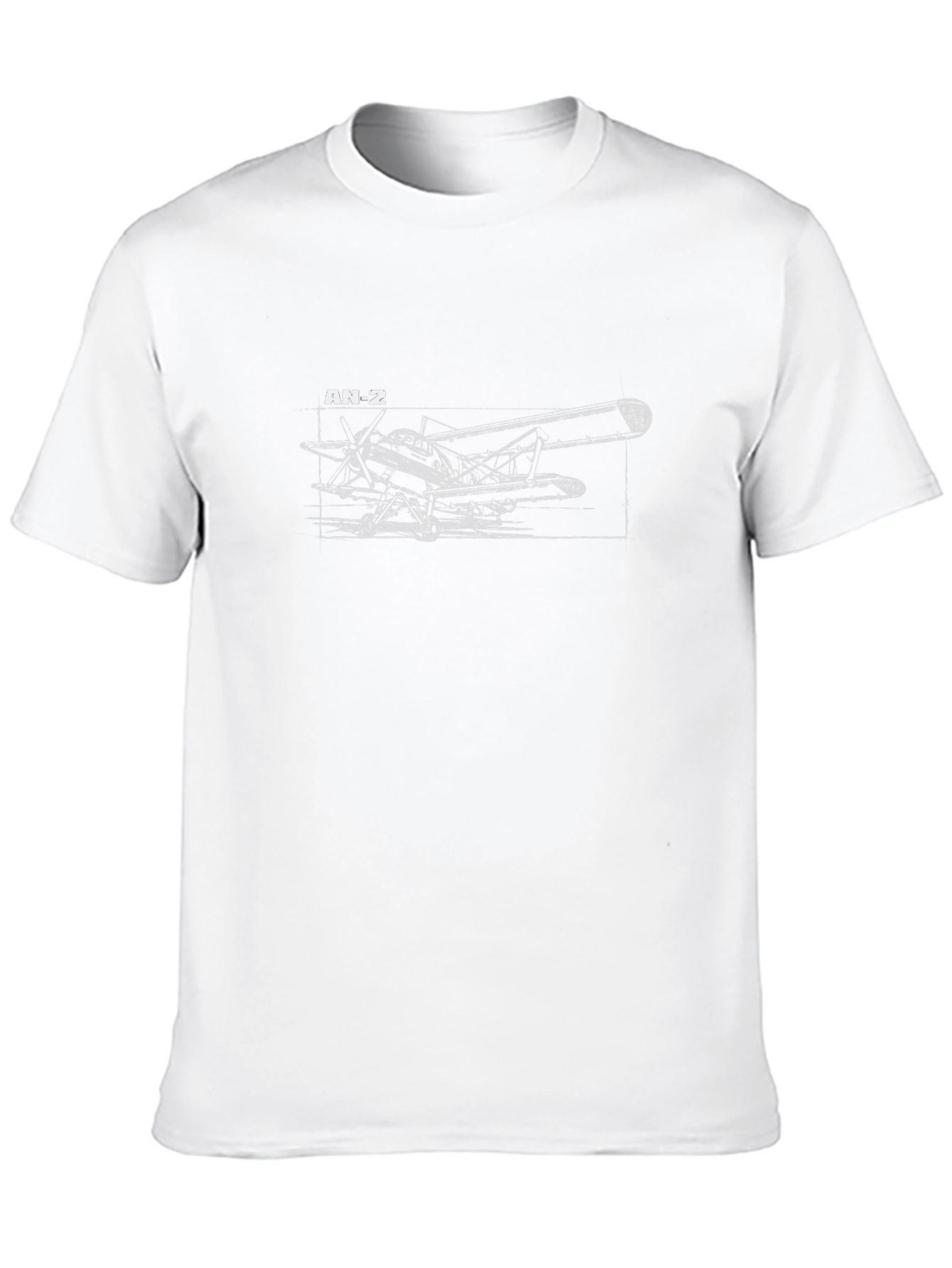 AN-2 Airplane Blueprint Black T-Shirt