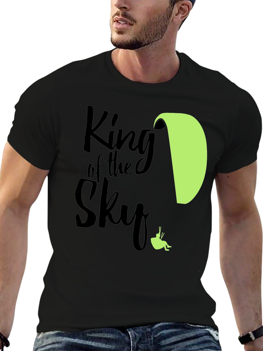 King of the Sky Paragliding T-Shirt - Black