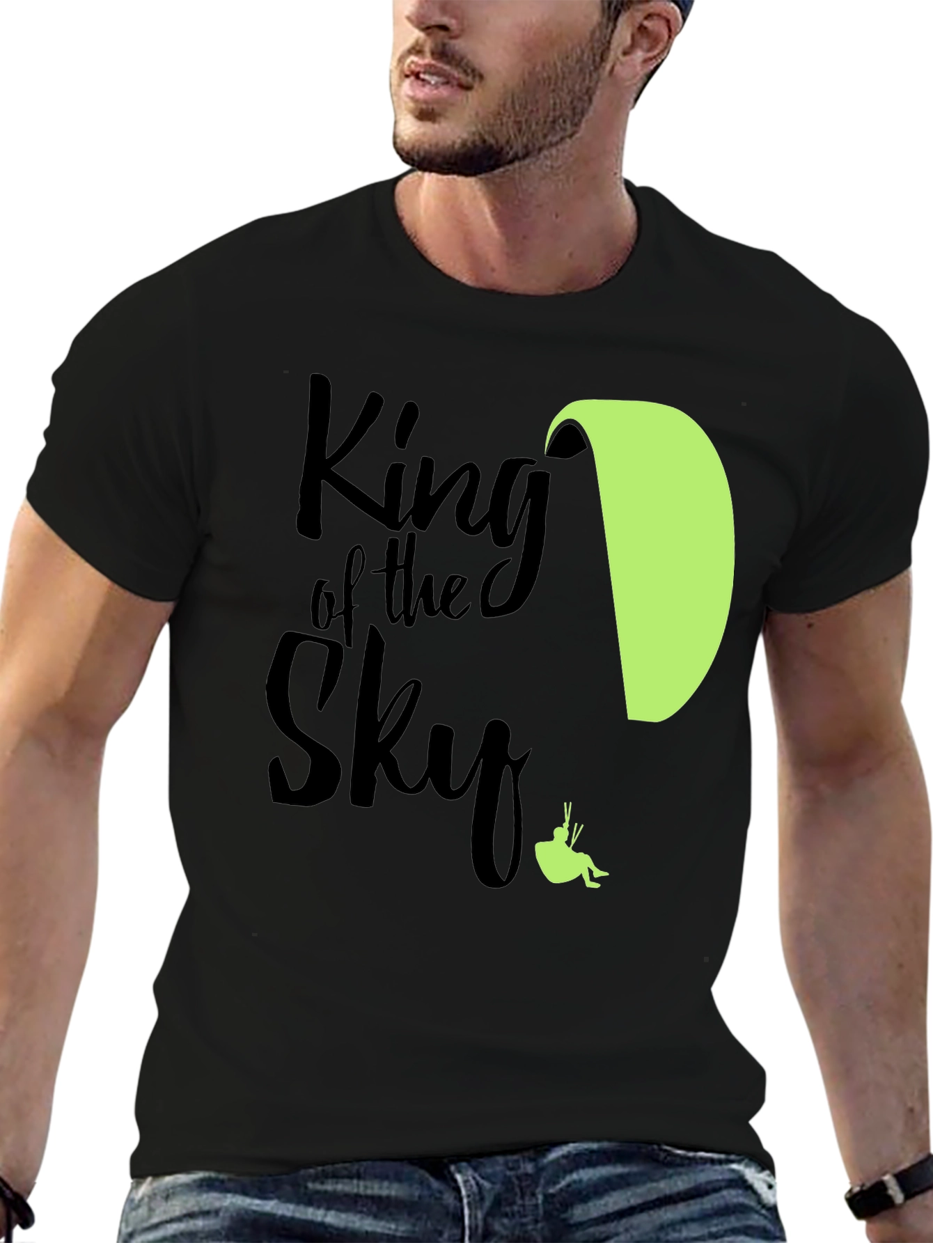 King of the Sky Paragliding T-Shirt - Black