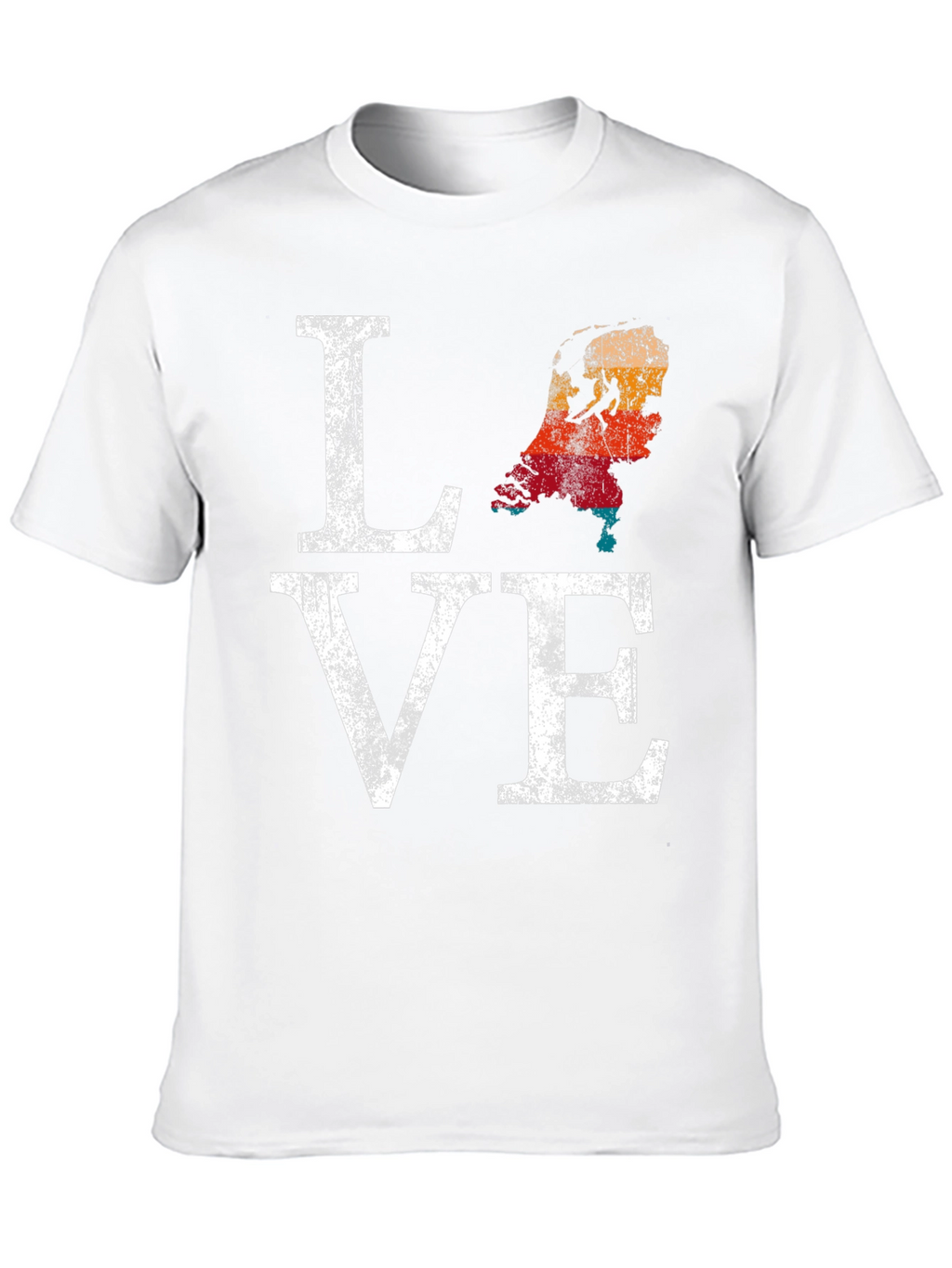 Netherlands Love Map Distressed Graphic T-Shirt
