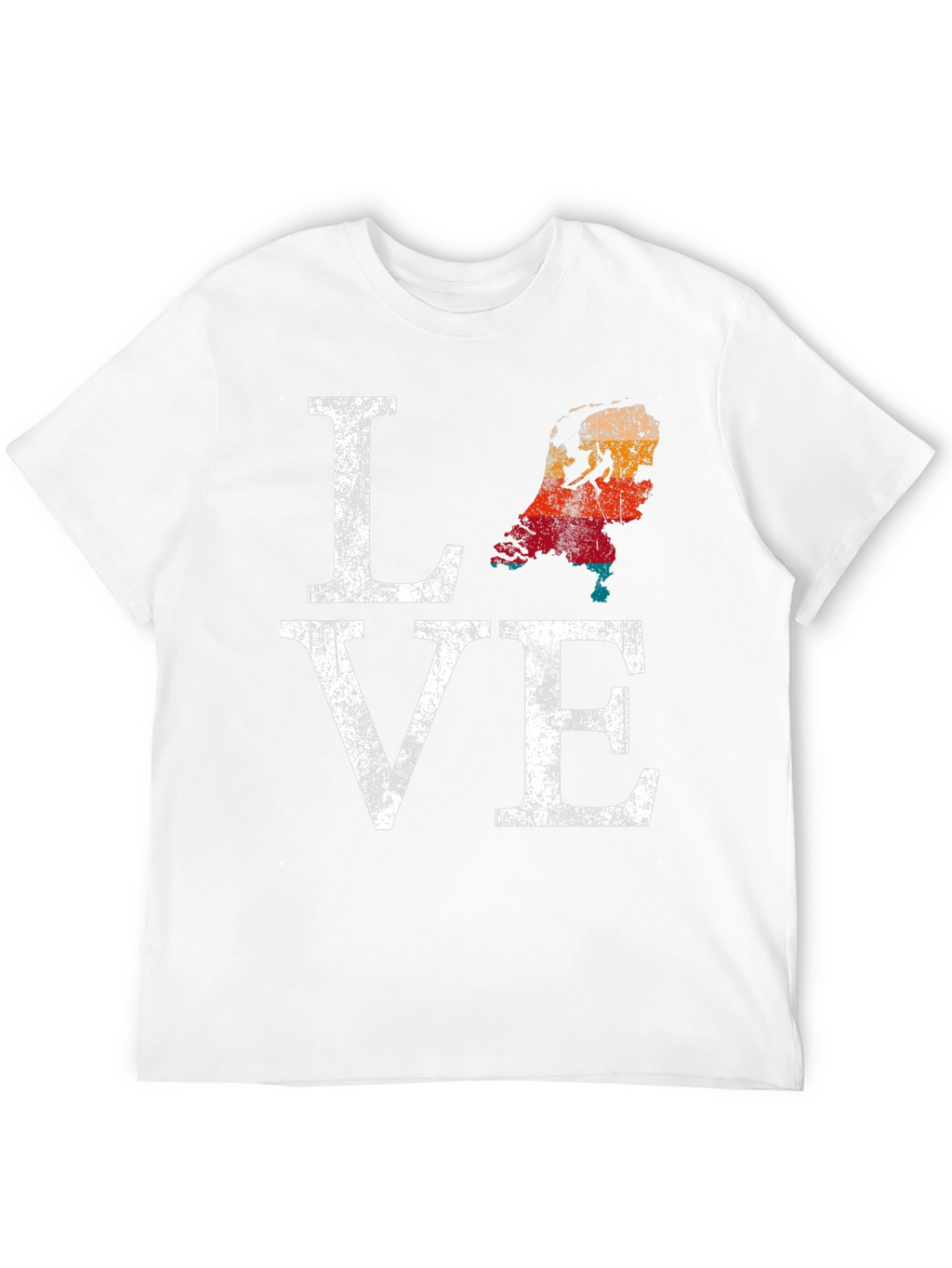 Netherlands Love Map Distressed Graphic T-Shirt