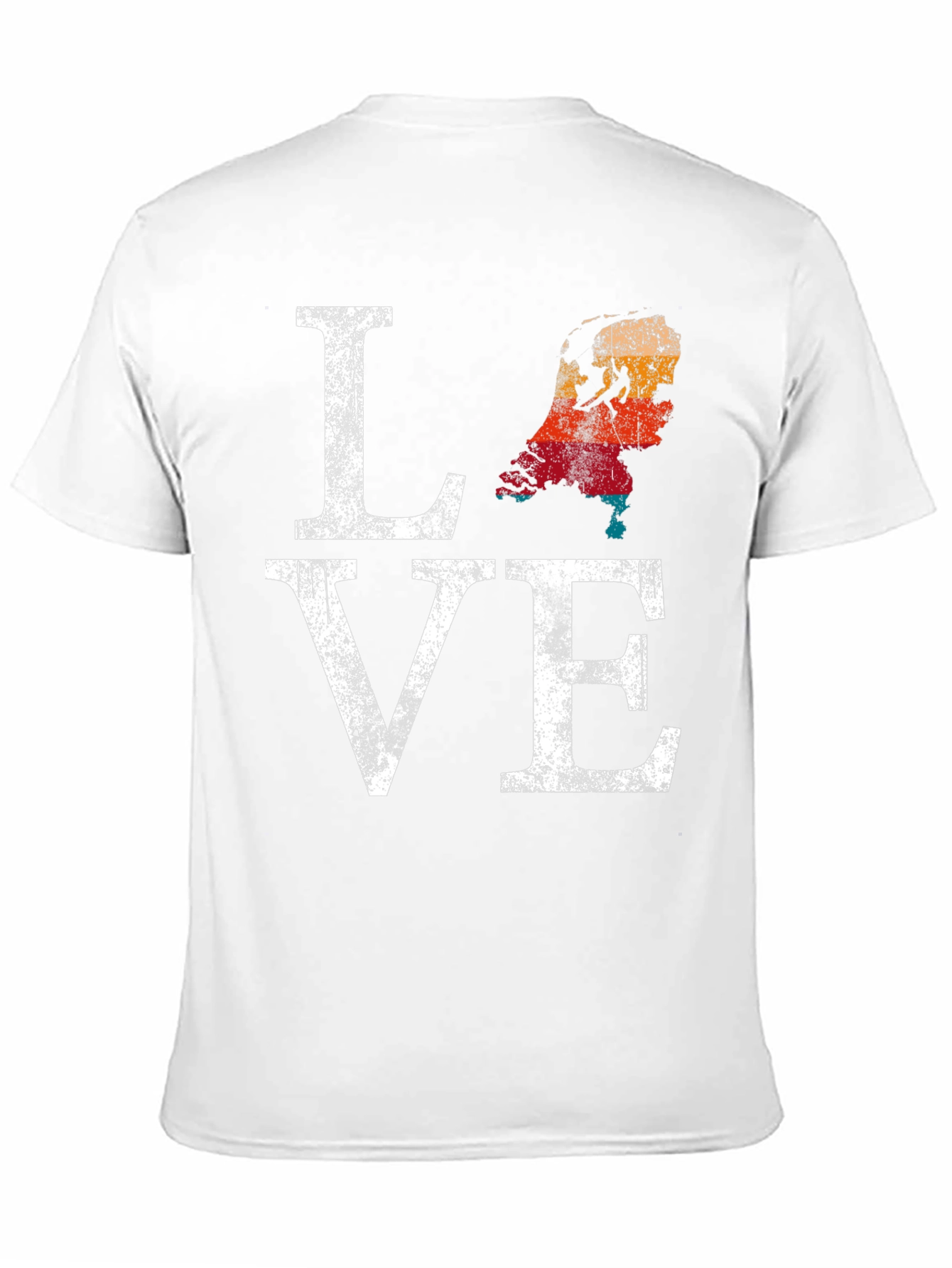 Netherlands Love Map Distressed Graphic T-Shirt