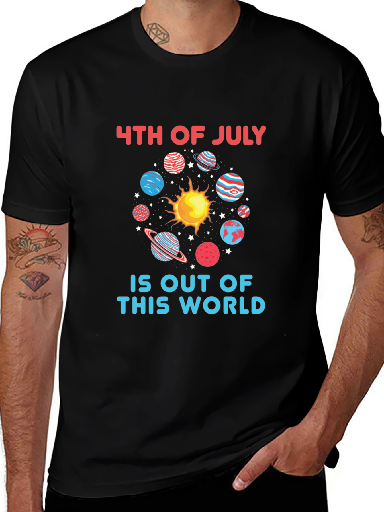 4th of July Space T-Shirt - Patriotic Graphic Tee