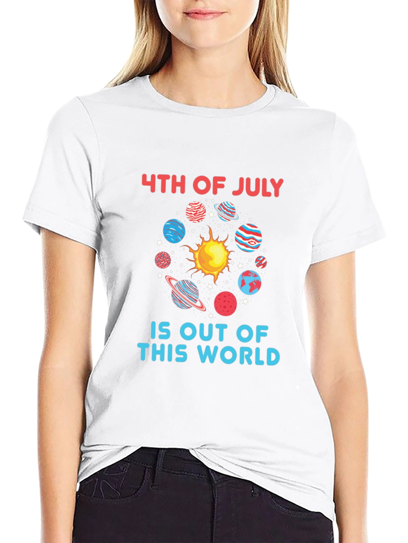 4th of July Space T-Shirt - Patriotic Graphic Tee