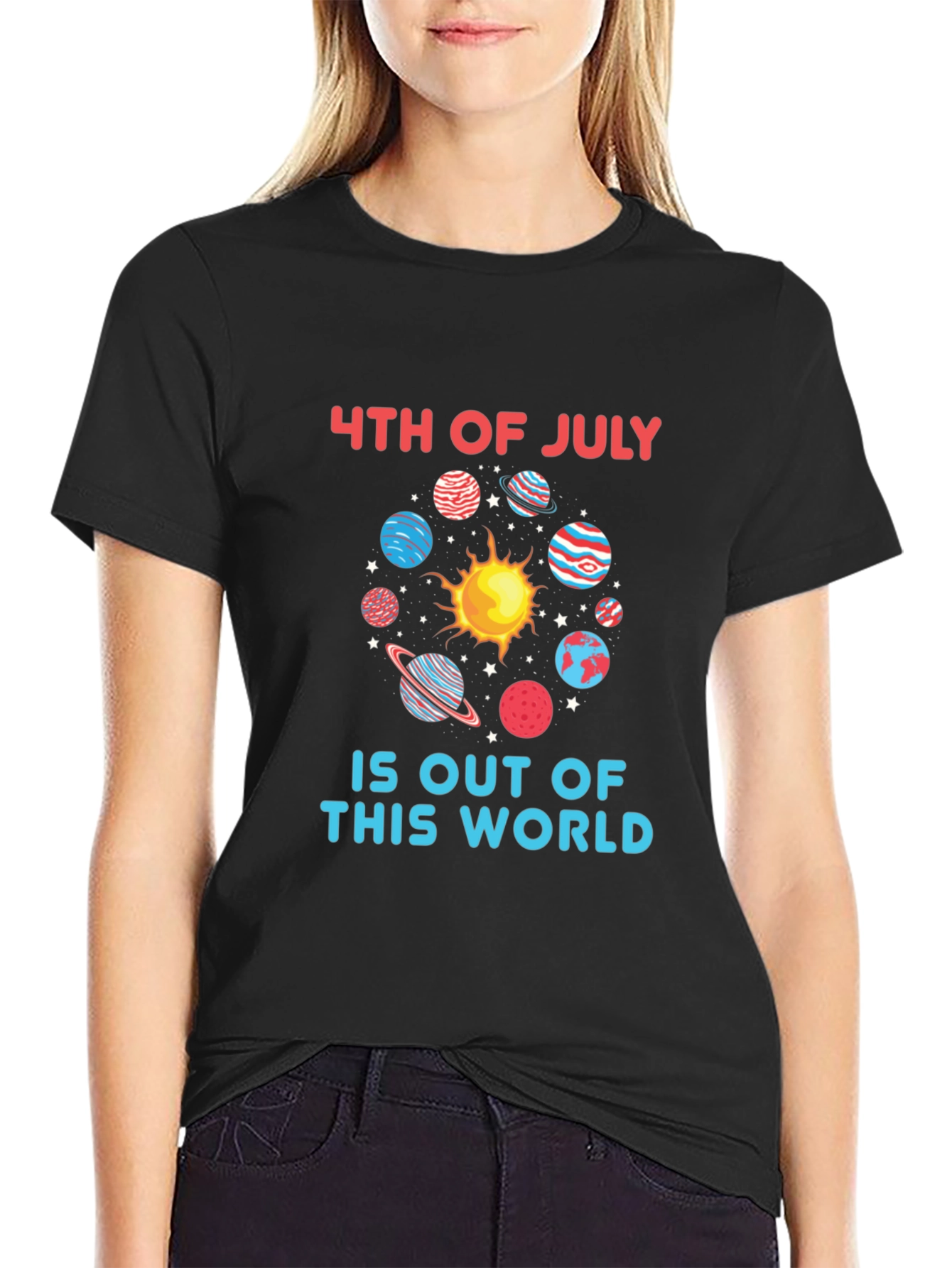 4th of July Space T-Shirt - Patriotic Graphic Tee