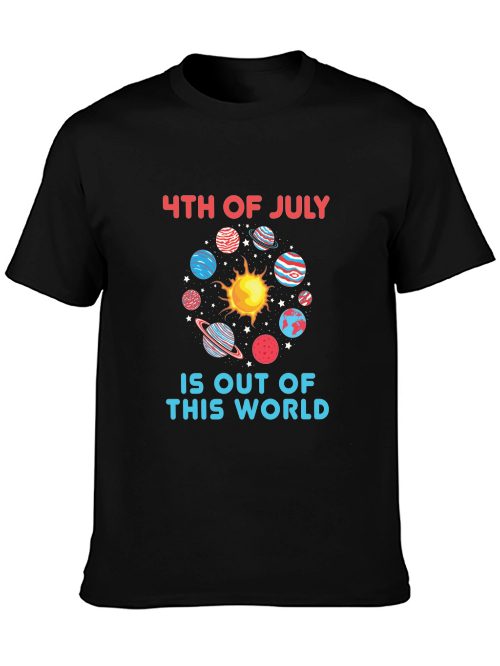 4th of July Space T-Shirt - Patriotic Graphic Tee