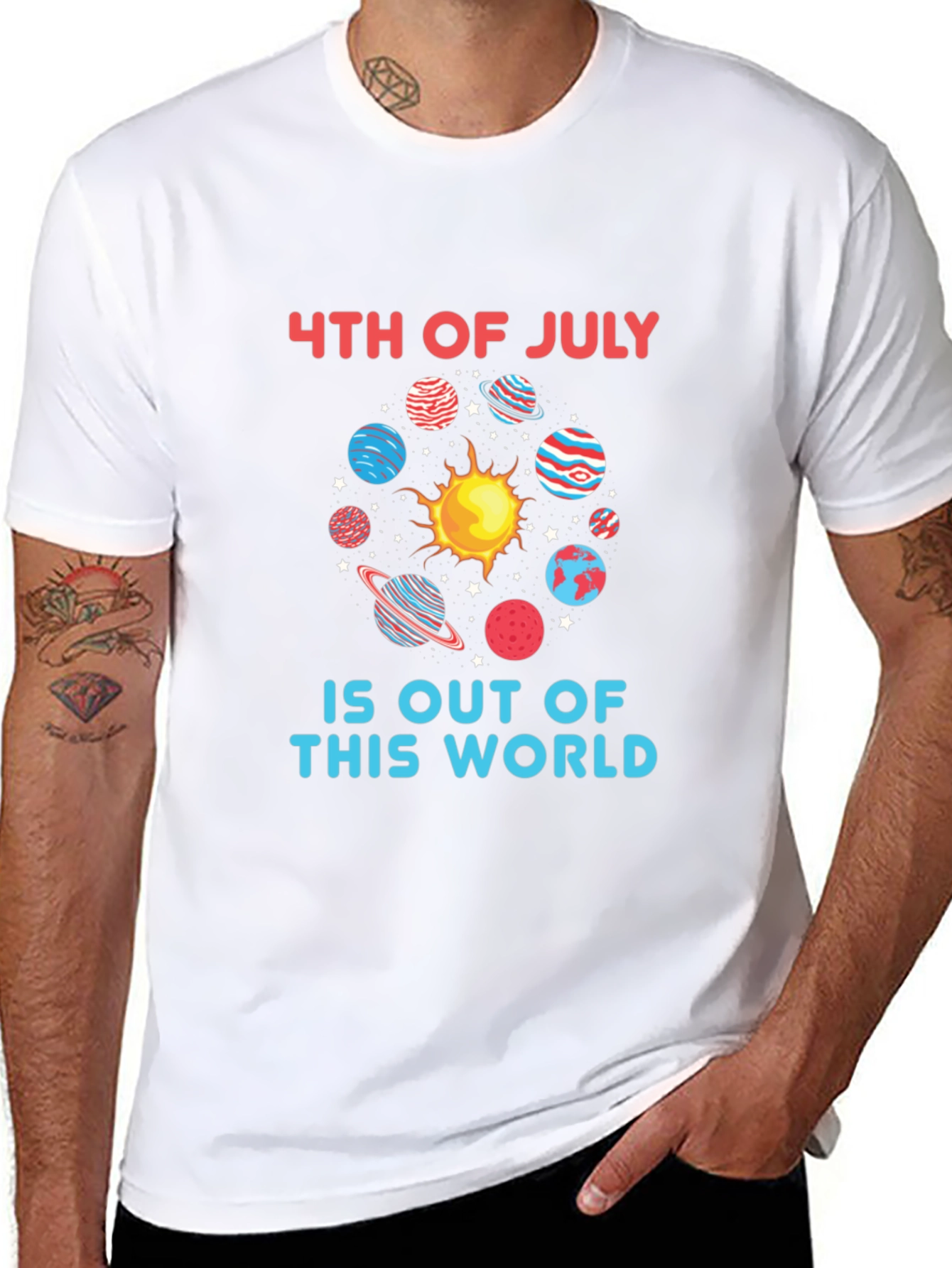 4th of July Space T-Shirt - Patriotic Graphic Tee