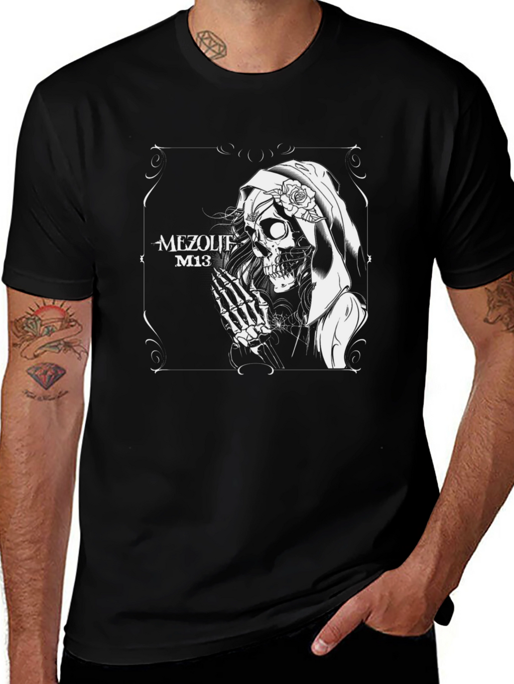 Mezolith M13 Grim Reaper Graphic Black T-Shirt