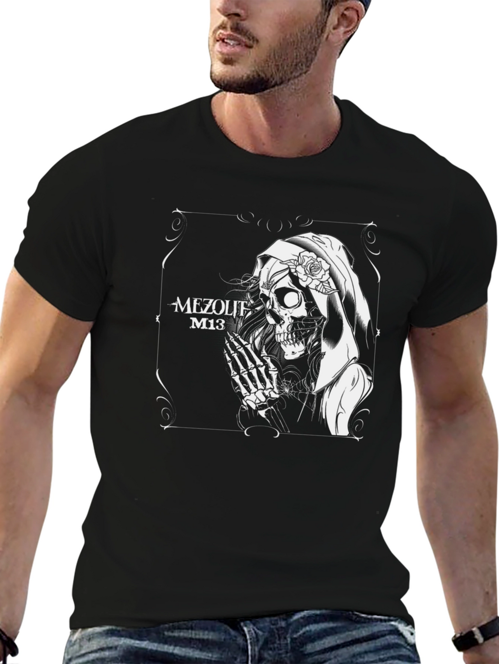Mezolith M13 Grim Reaper Graphic Black T-Shirt