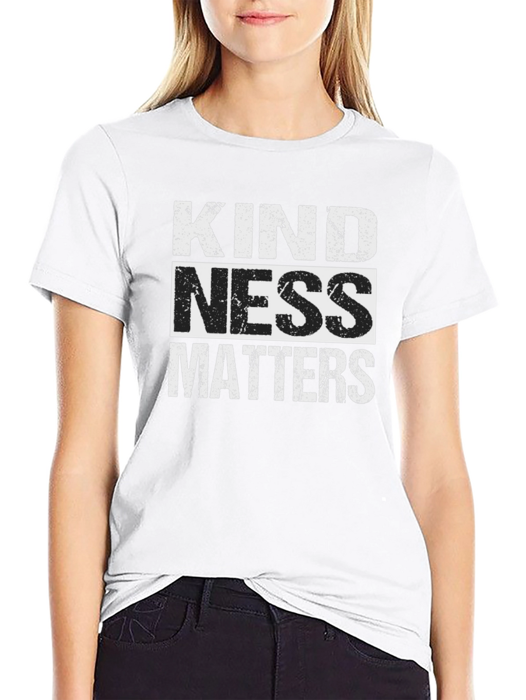 Kindness Matters Graphic Tee - Black Crew Neck