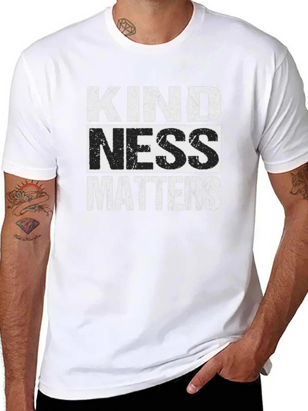 Kindness Matters Graphic Tee - Black Crew Neck