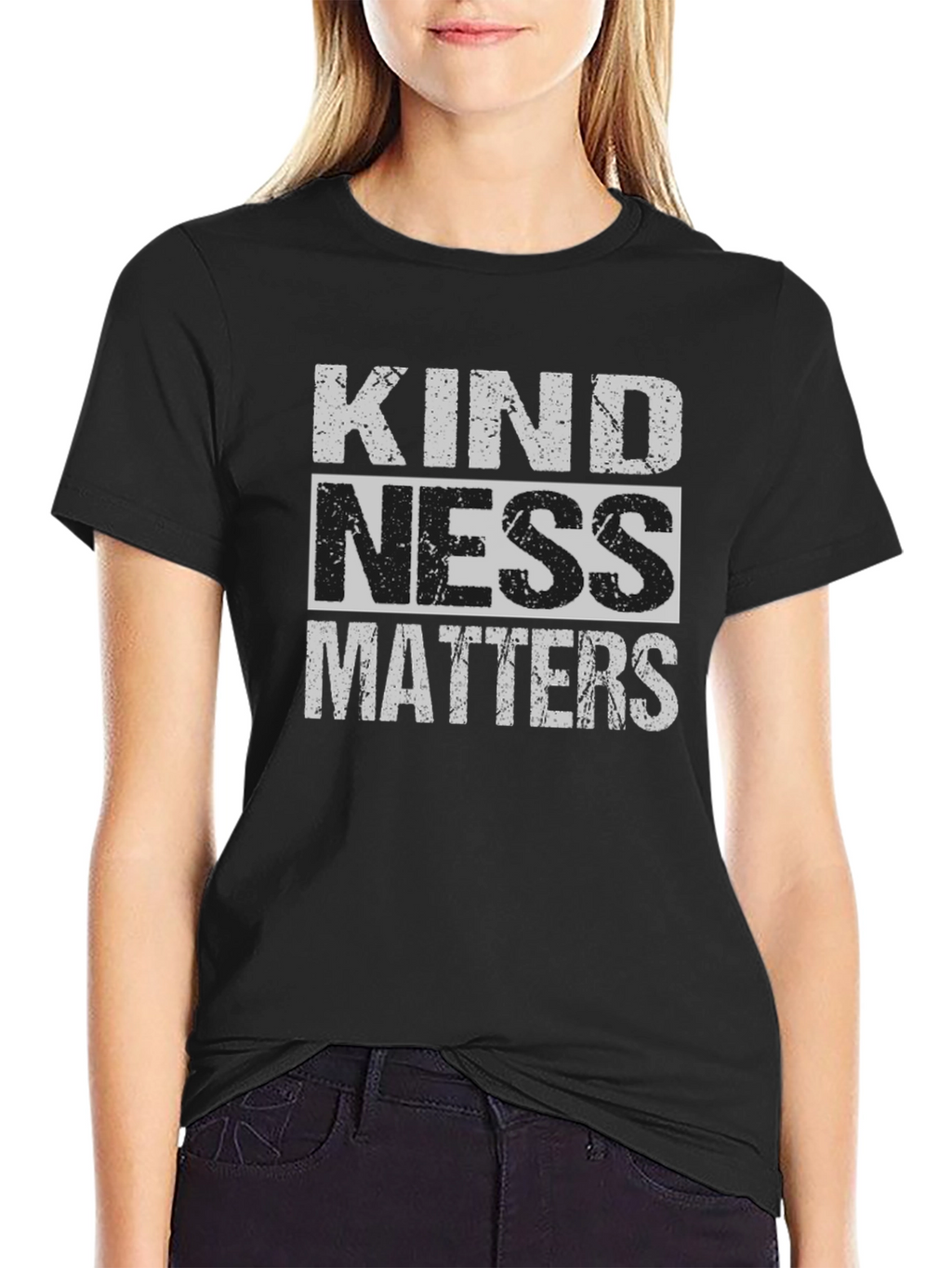 Kindness Matters Graphic Tee - Black Crew Neck