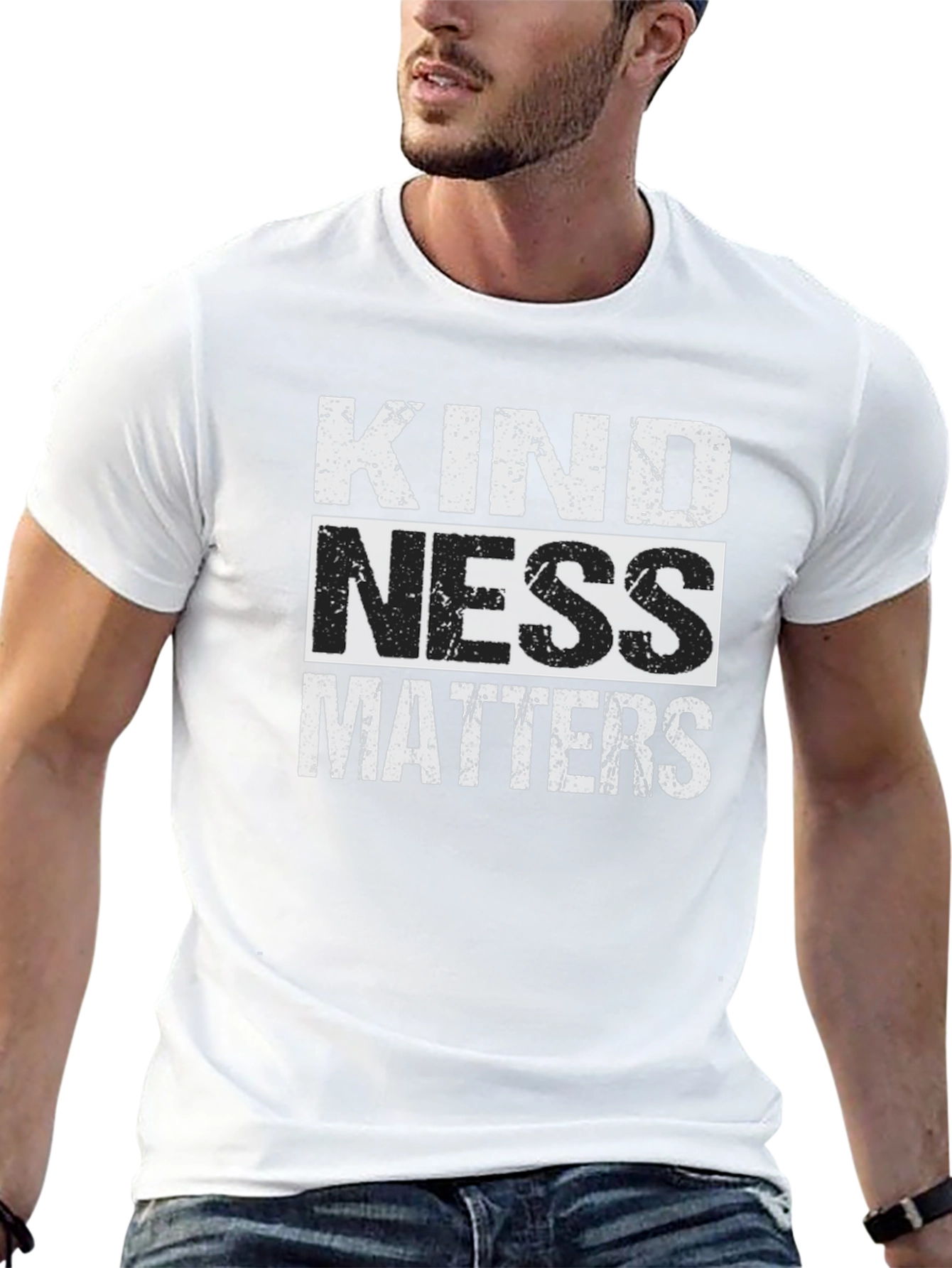 Kindness Matters Graphic Tee - Black Crew Neck