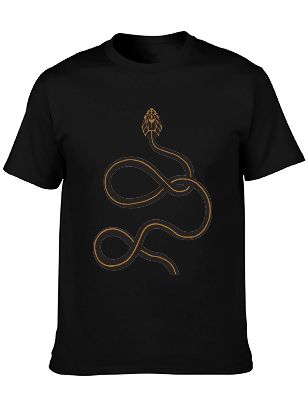 Stylized Snake Graphic T-Shirt - Black