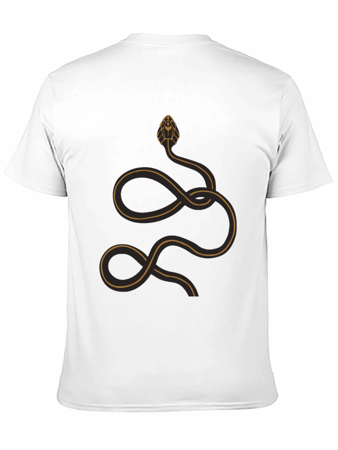 Stylized Snake Graphic T-Shirt - Black
