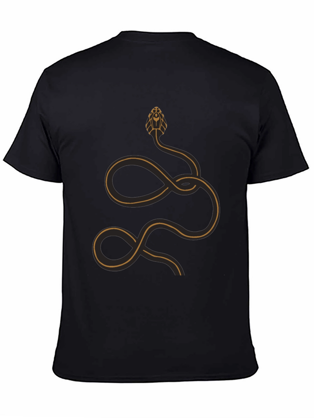 Stylized Snake Graphic T-Shirt - Black