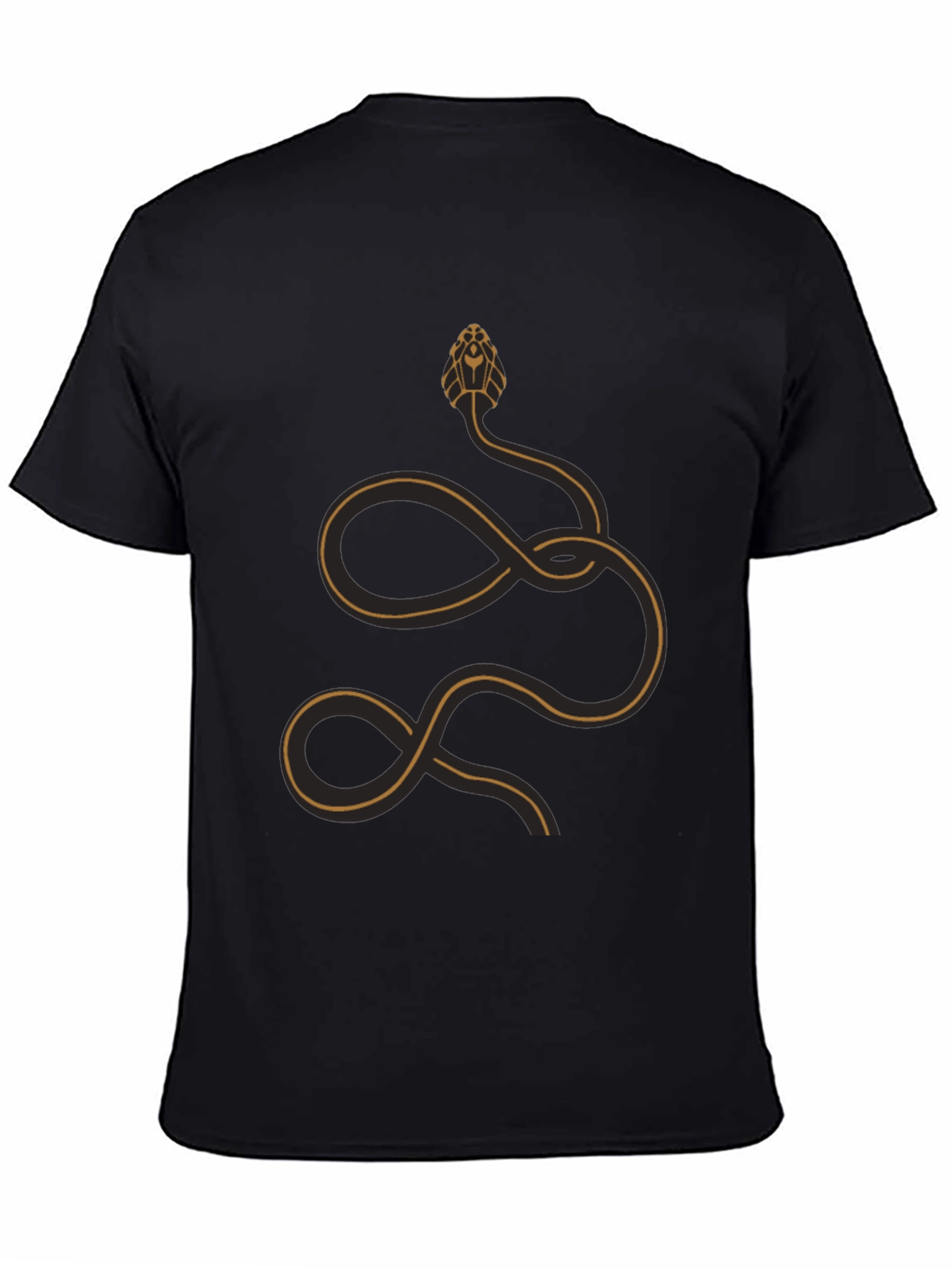 Stylized Snake Graphic T-Shirt - Black