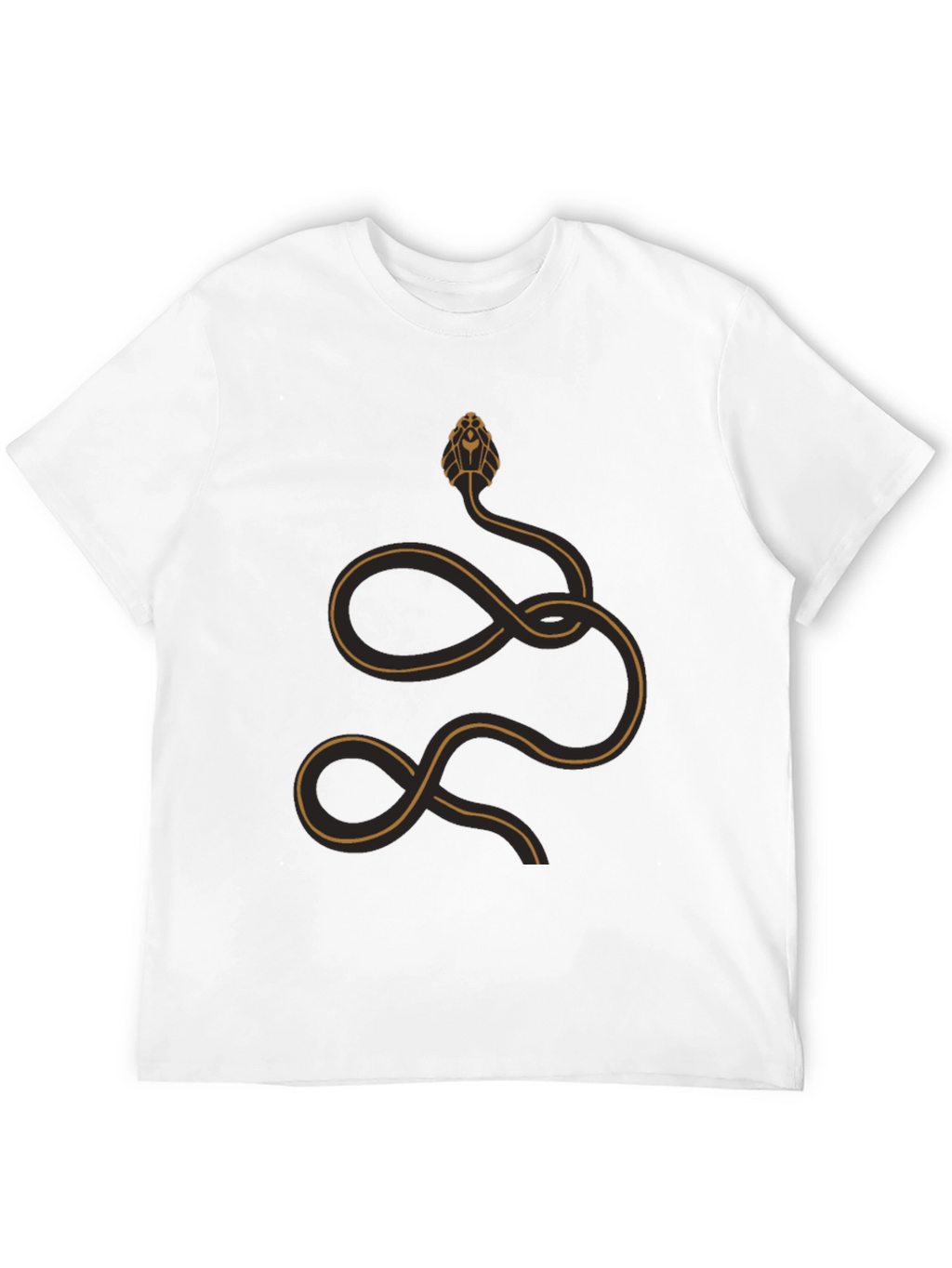 Stylized Snake Graphic T-Shirt - Black