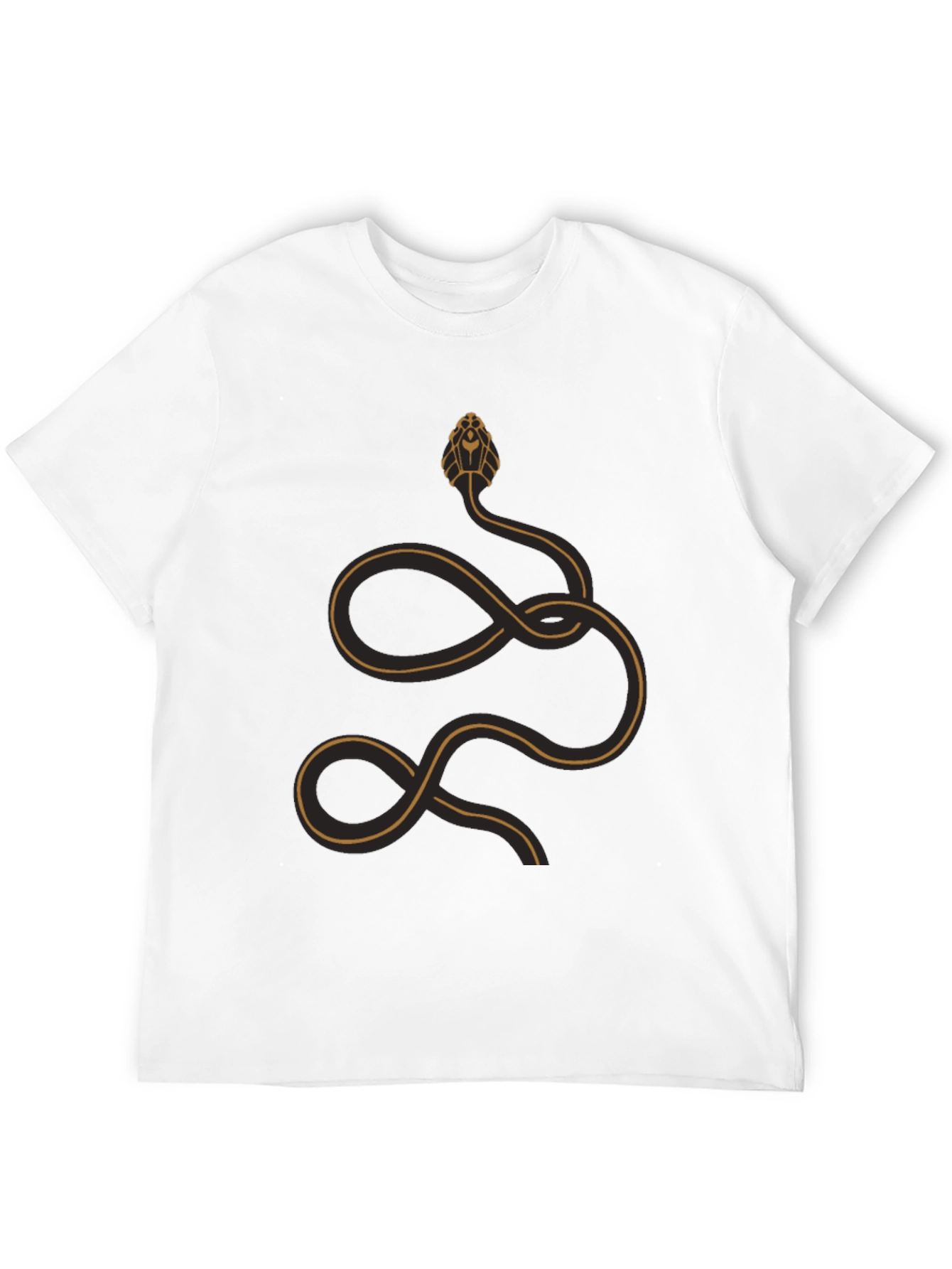Stylized Snake Graphic T-Shirt - Black