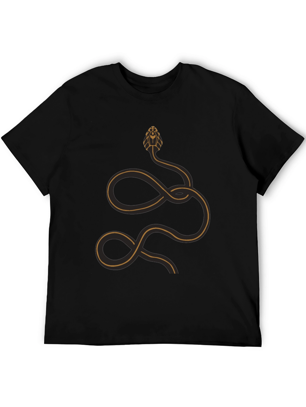 Stylized Snake Graphic T-Shirt - Black