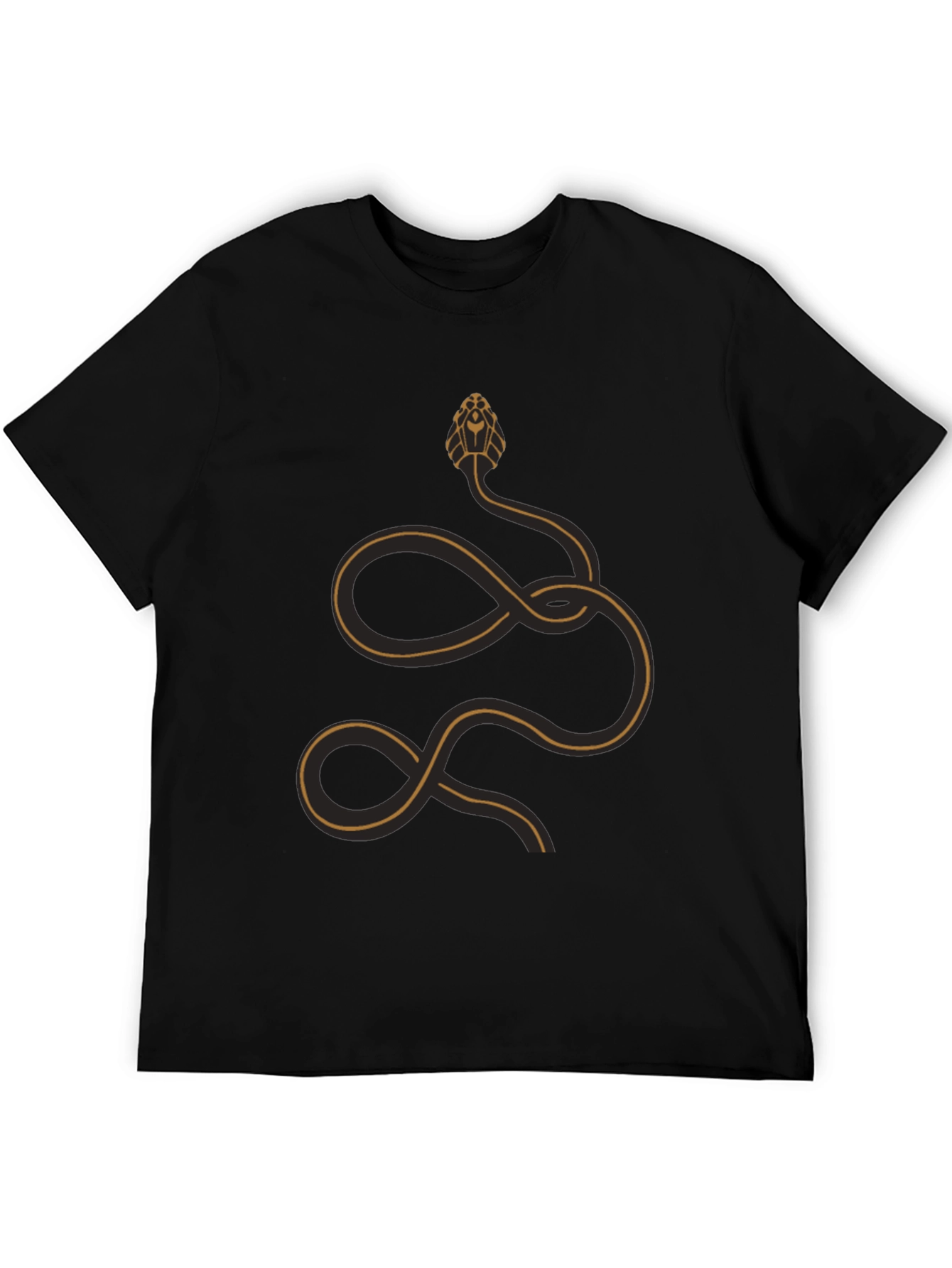 Stylized Snake Graphic T-Shirt - Black