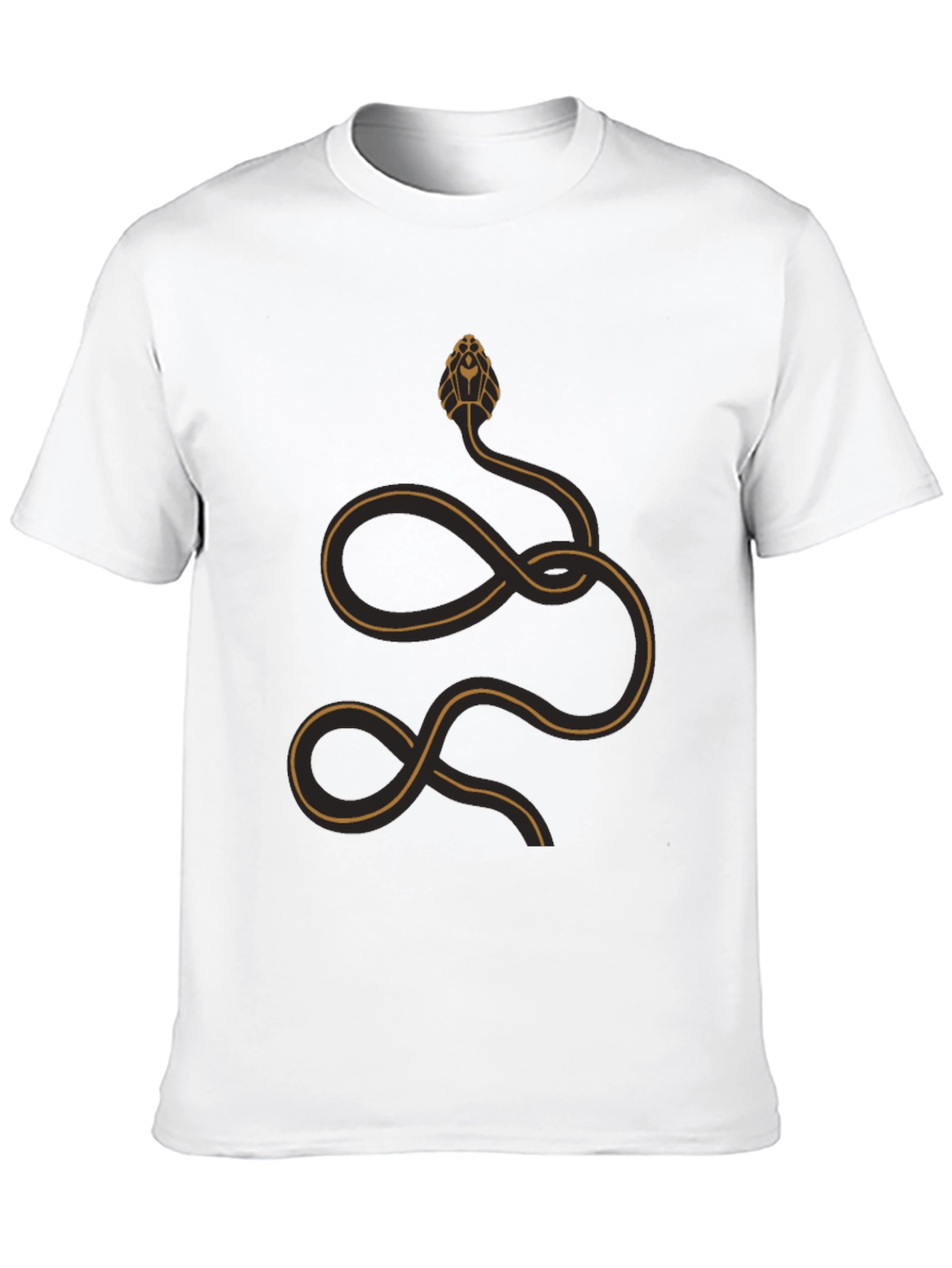 Stylized Snake Graphic T-Shirt - Black