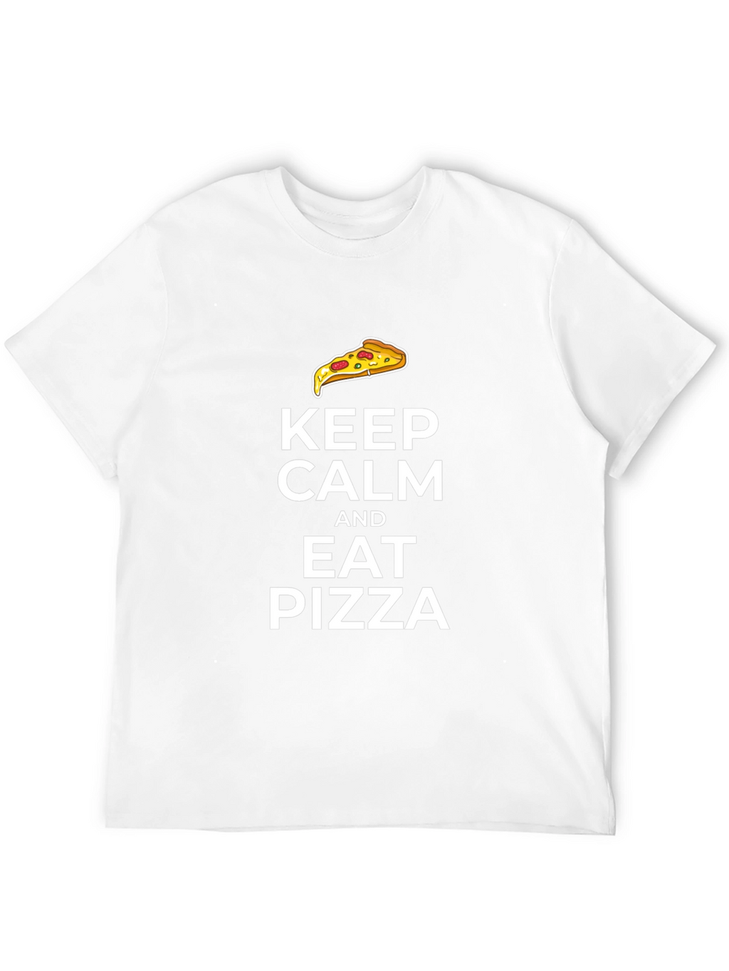 Keep Calm and Eat Pizza Black T-Shirt
