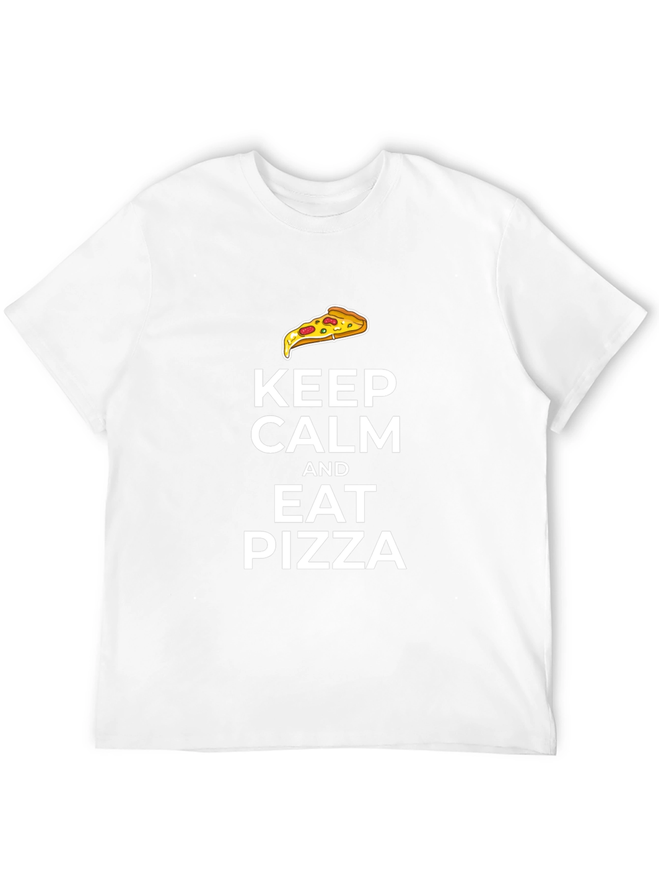 Keep Calm and Eat Pizza Black T-Shirt