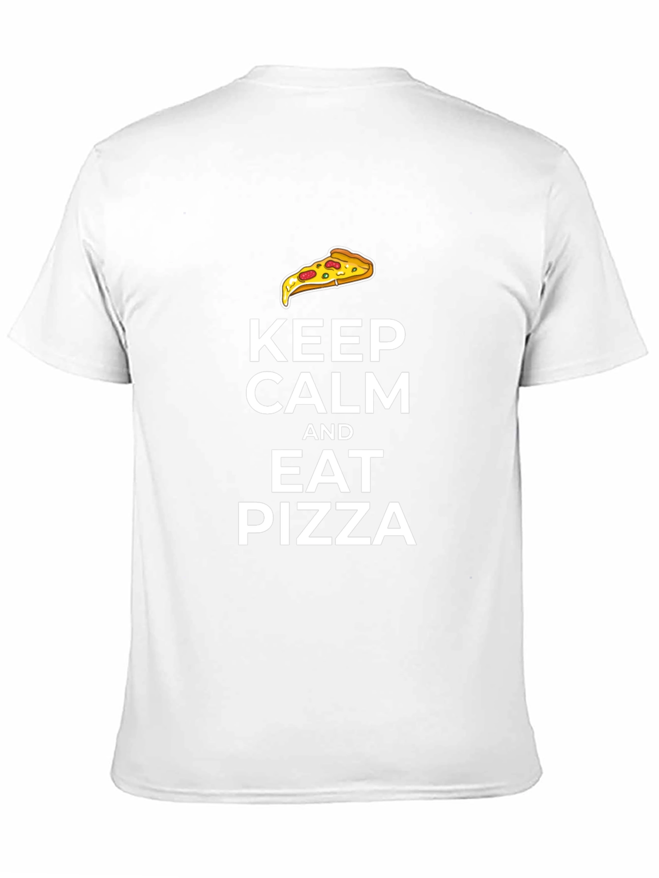 Keep Calm and Eat Pizza Black T-Shirt
