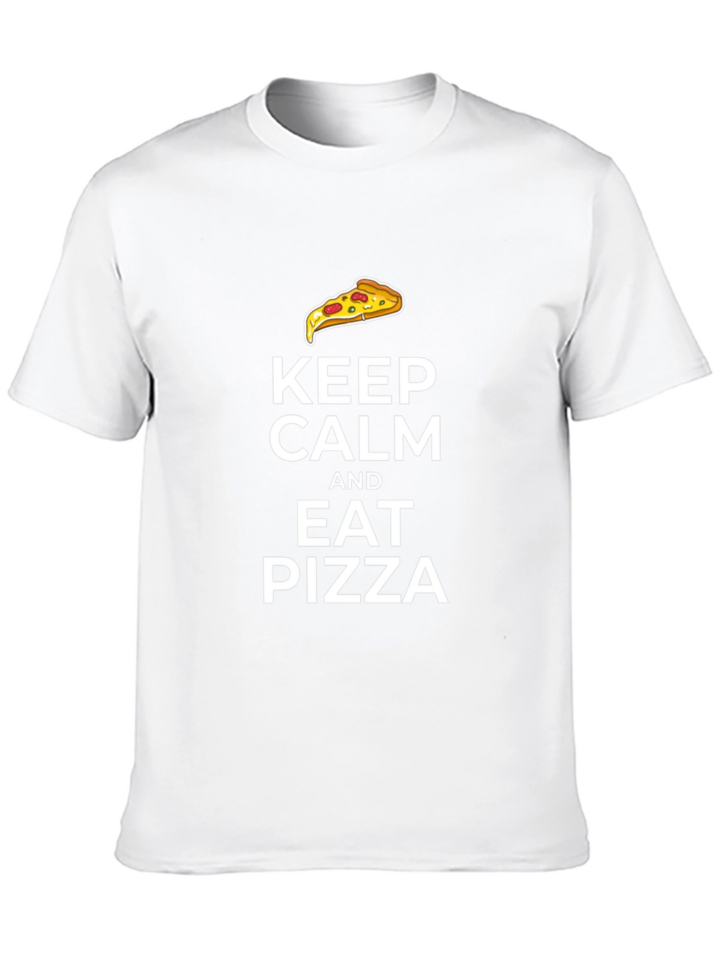 Keep Calm and Eat Pizza Black T-Shirt